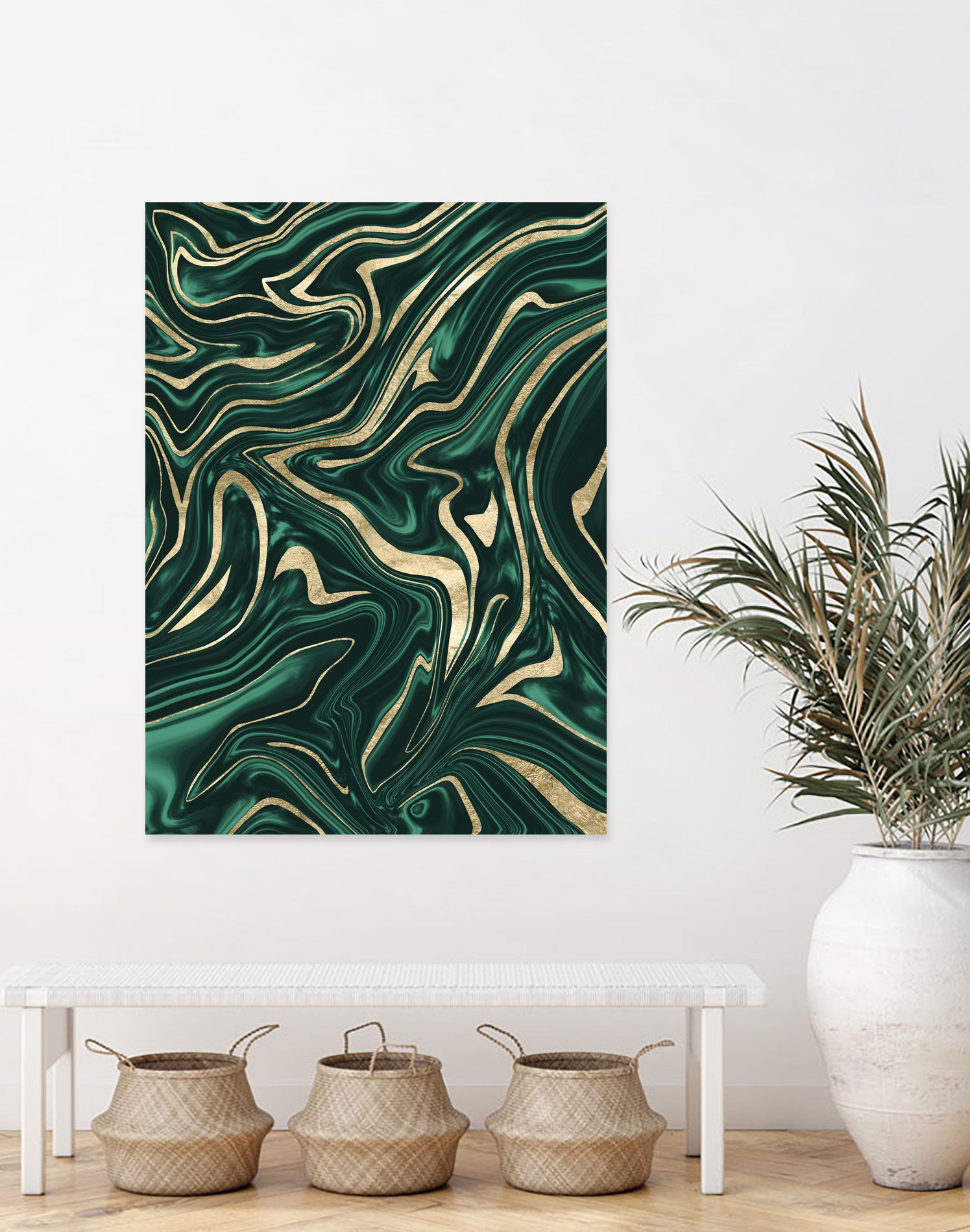 Emerald Green Black Gold Marble #1 #decor #art by Anita & Bella Jantz on GIANT ART - green digital painting
