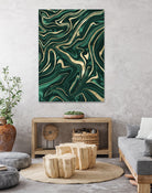 Emerald Green Black Gold Marble #1 #decor #art by Anita & Bella Jantz on GIANT ART - green digital painting