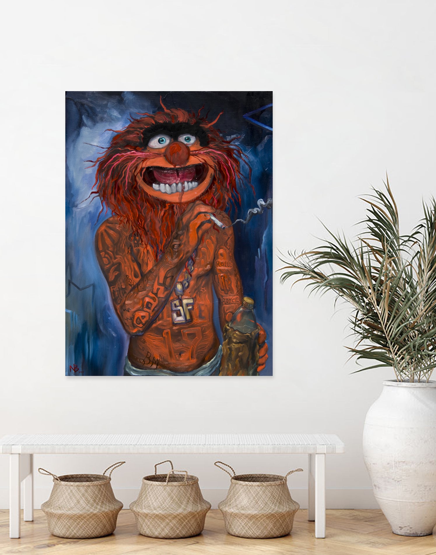 Lil Animal by Nick Beery on GIANT ART - orange mixed media