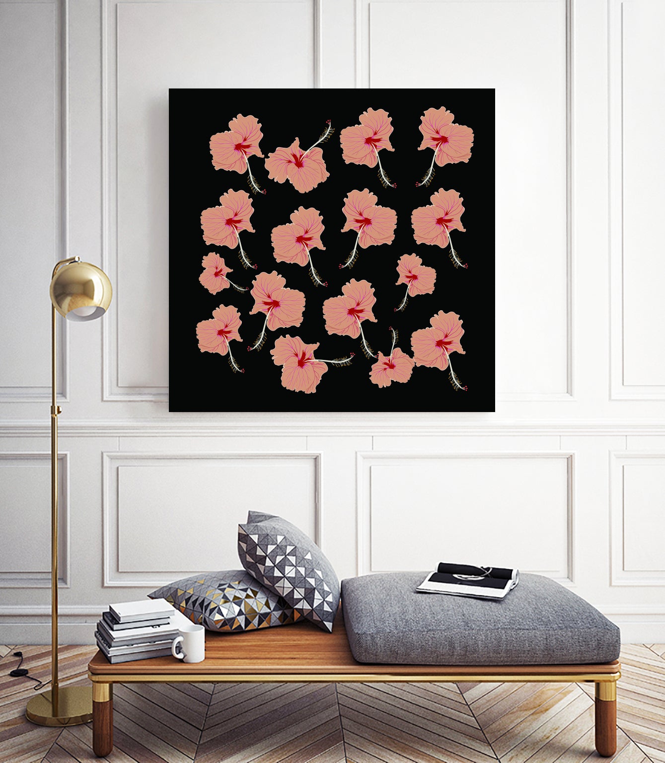 Delicate Hibiscus Flowers by Vanka Manitarka on GIANT ART - pink digital painting