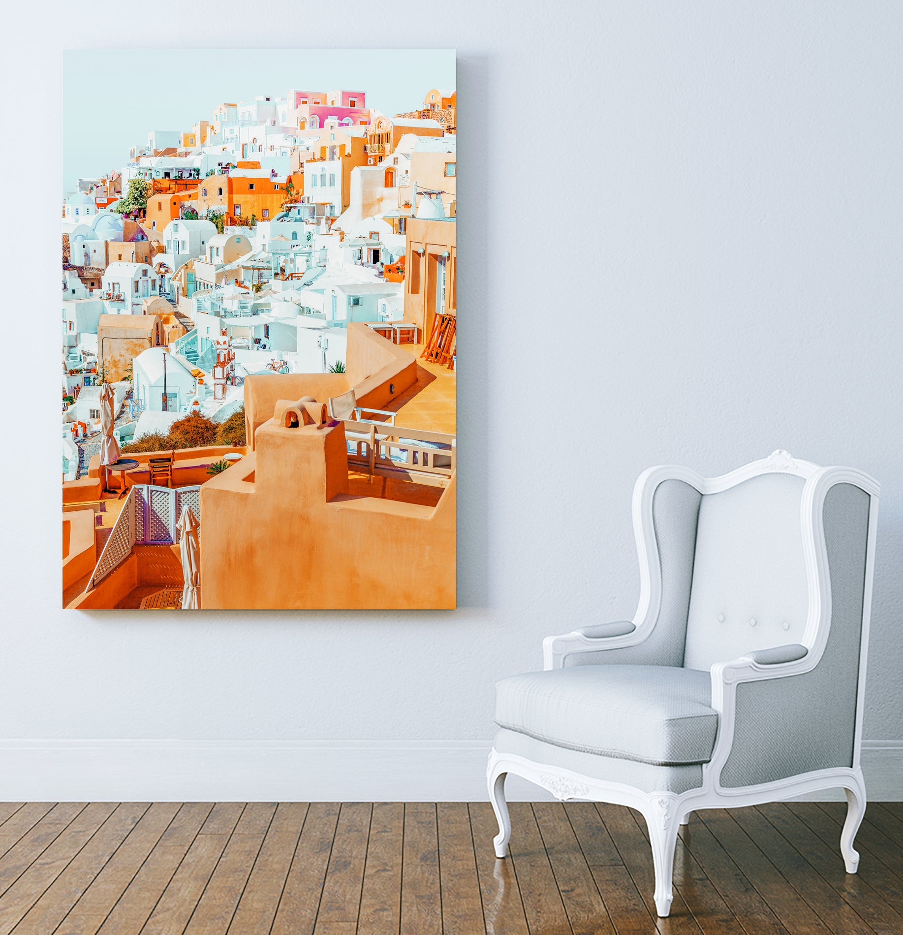 Santorini Vacay by Uma Gokhale on GIANT ART - orange photo illustration