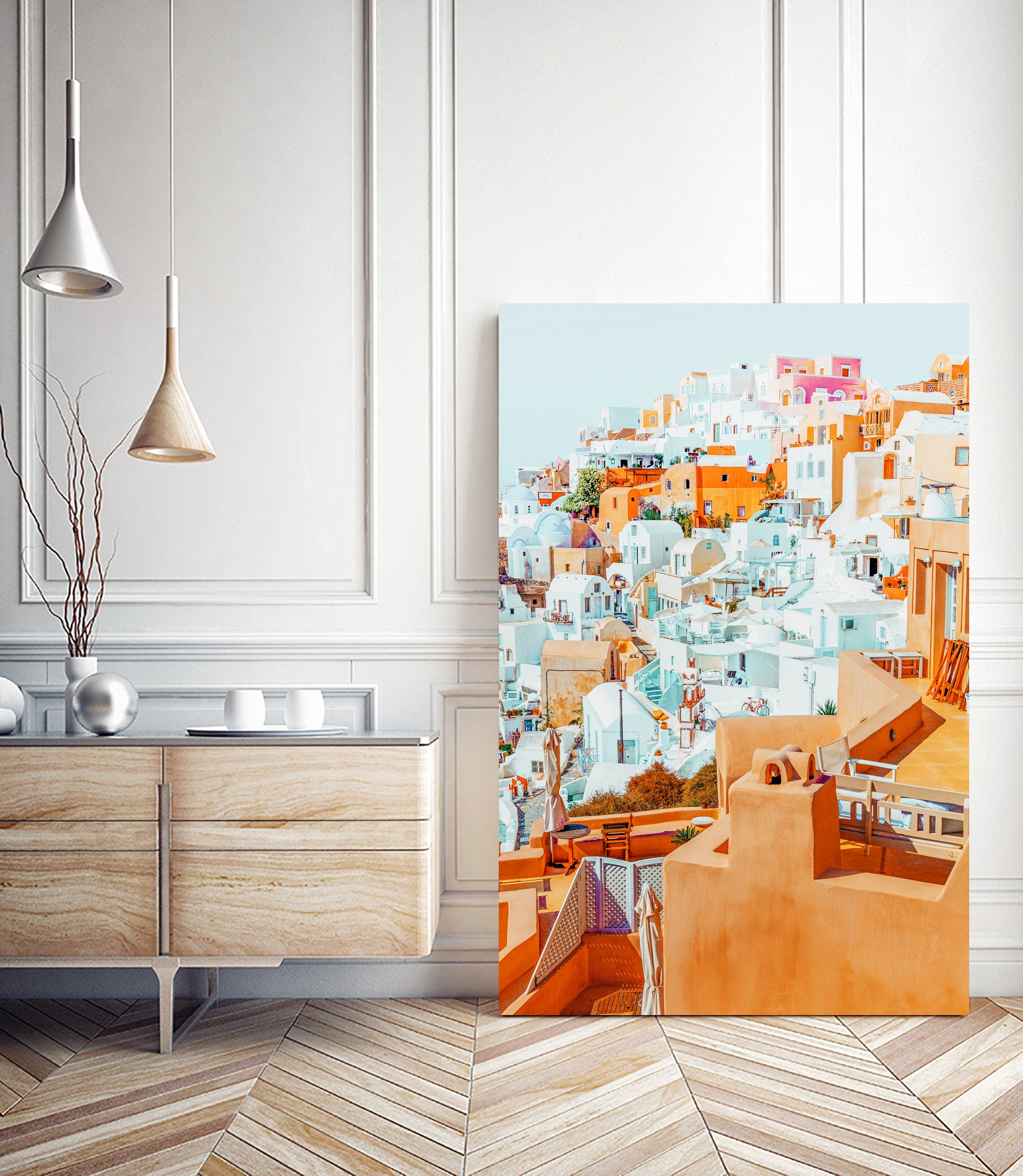 Santorini Vacay by Uma Gokhale on GIANT ART - orange photo illustration