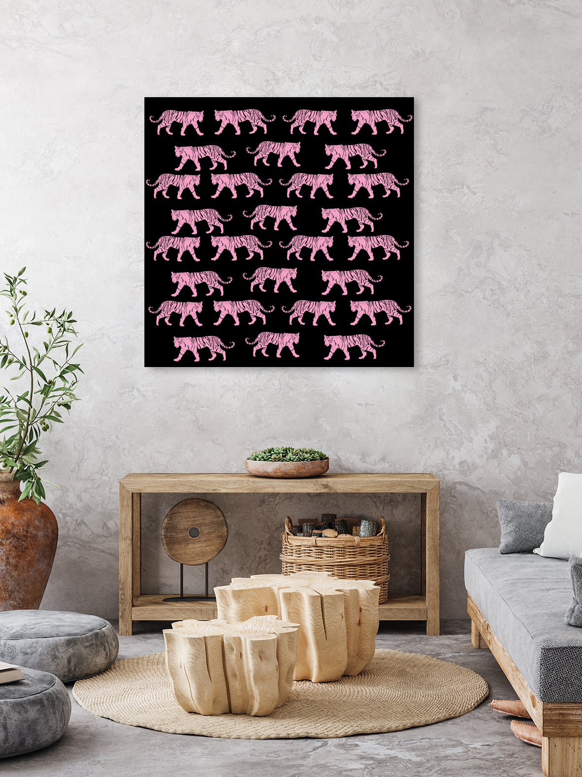 Pink Tiger by Vanka Manitarka on GIANT ART - pink digital painting