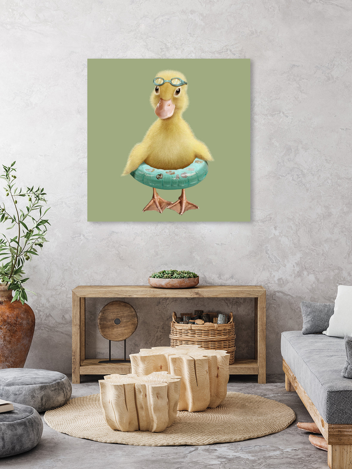 DUCK by JUMALI KATANI on GIANT ART - green digital painting