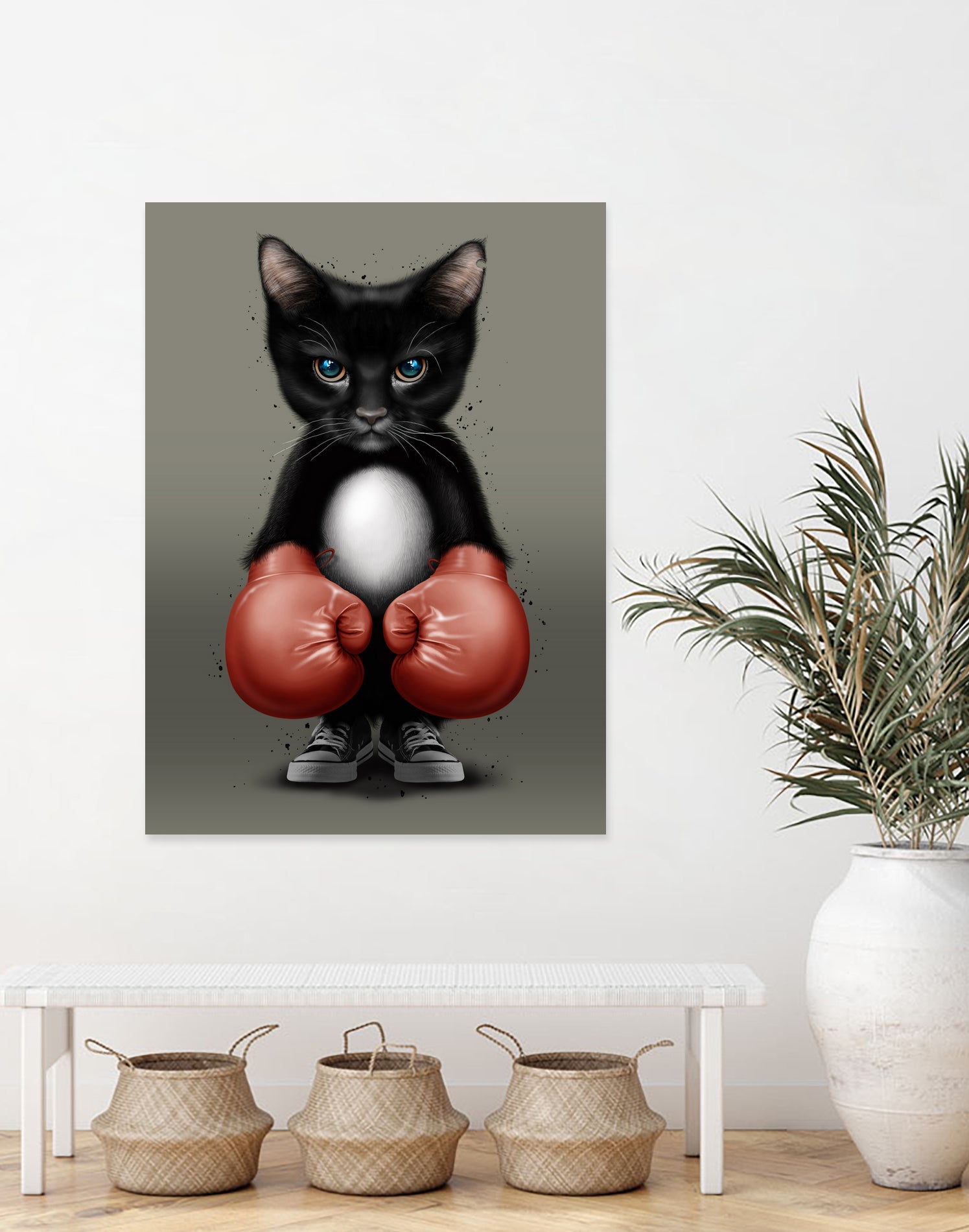 CAT BOXER 2017 by JUMALI KATANI on GIANT ART - black digital painting