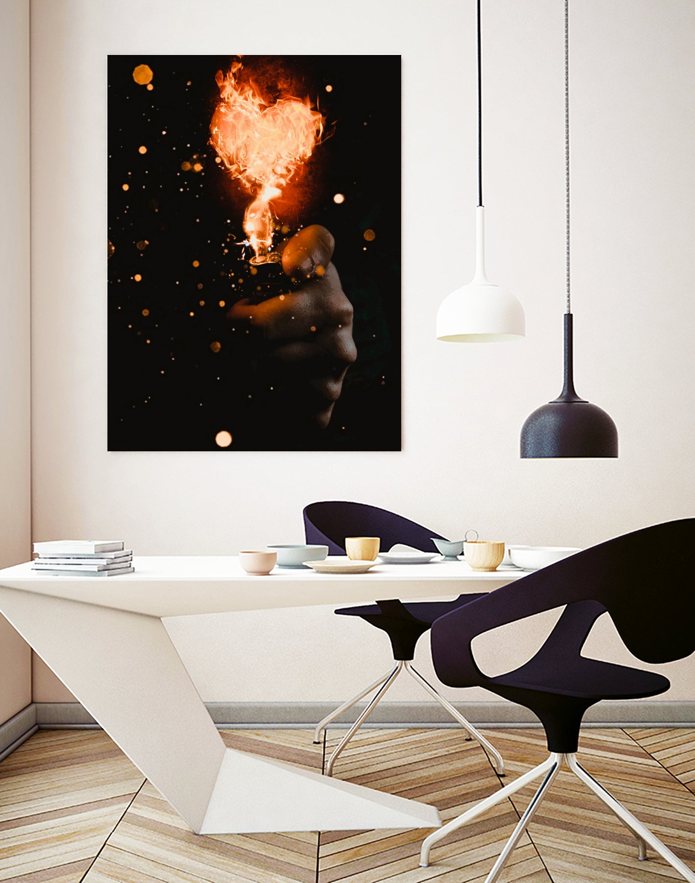 Heart On Fire by GEN Z by Rigaud Mickaël on GIANT ART - orange photo illustration