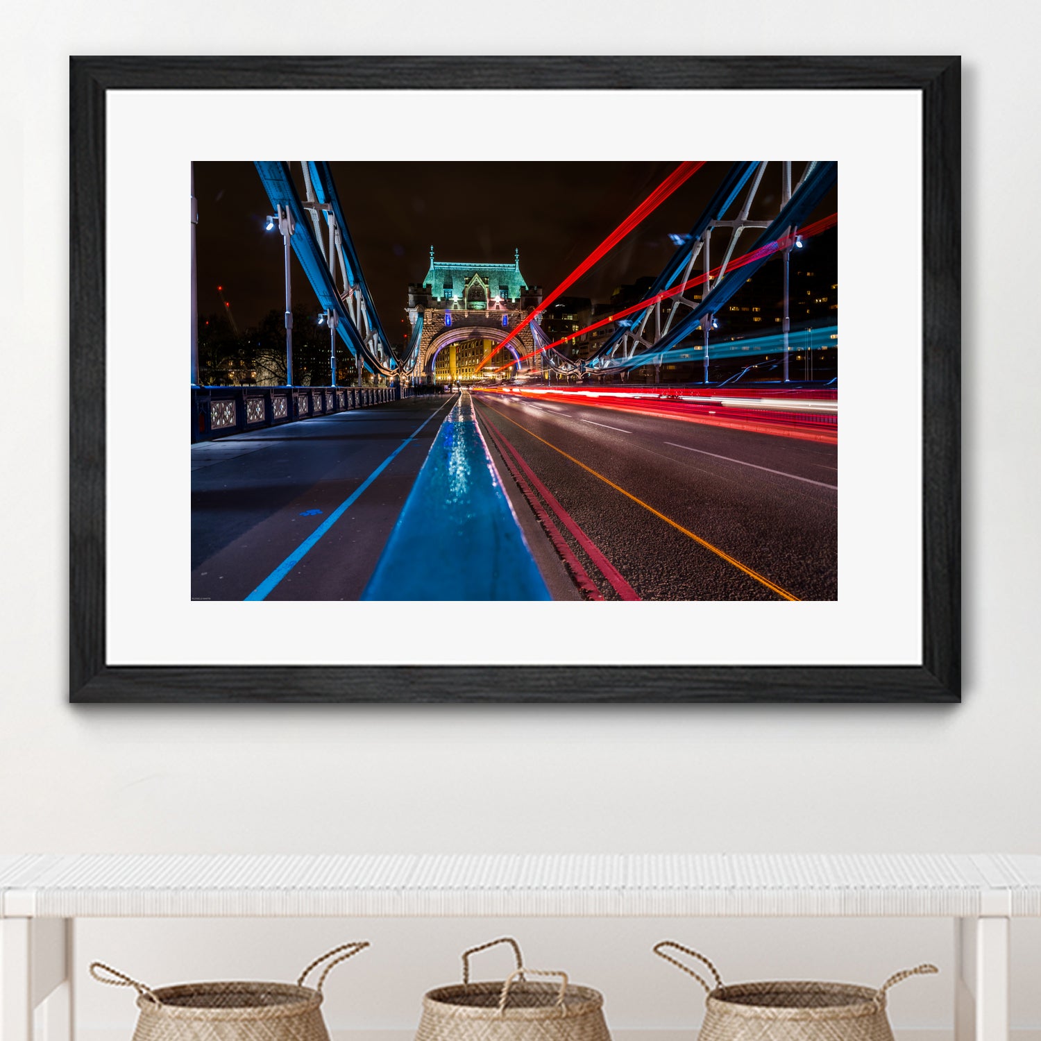 Lighttrails Tower Bridge by Reziebelle Martin on GIANT ART - red photo illustration