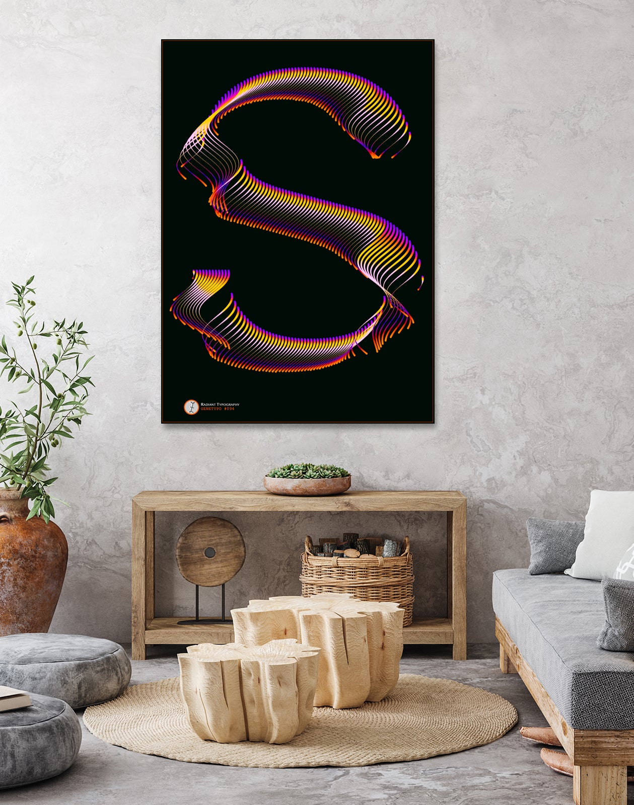 S - RADIANT GENETYPO #094 v01 by Toni Mitjanit on GIANT ART - black typography