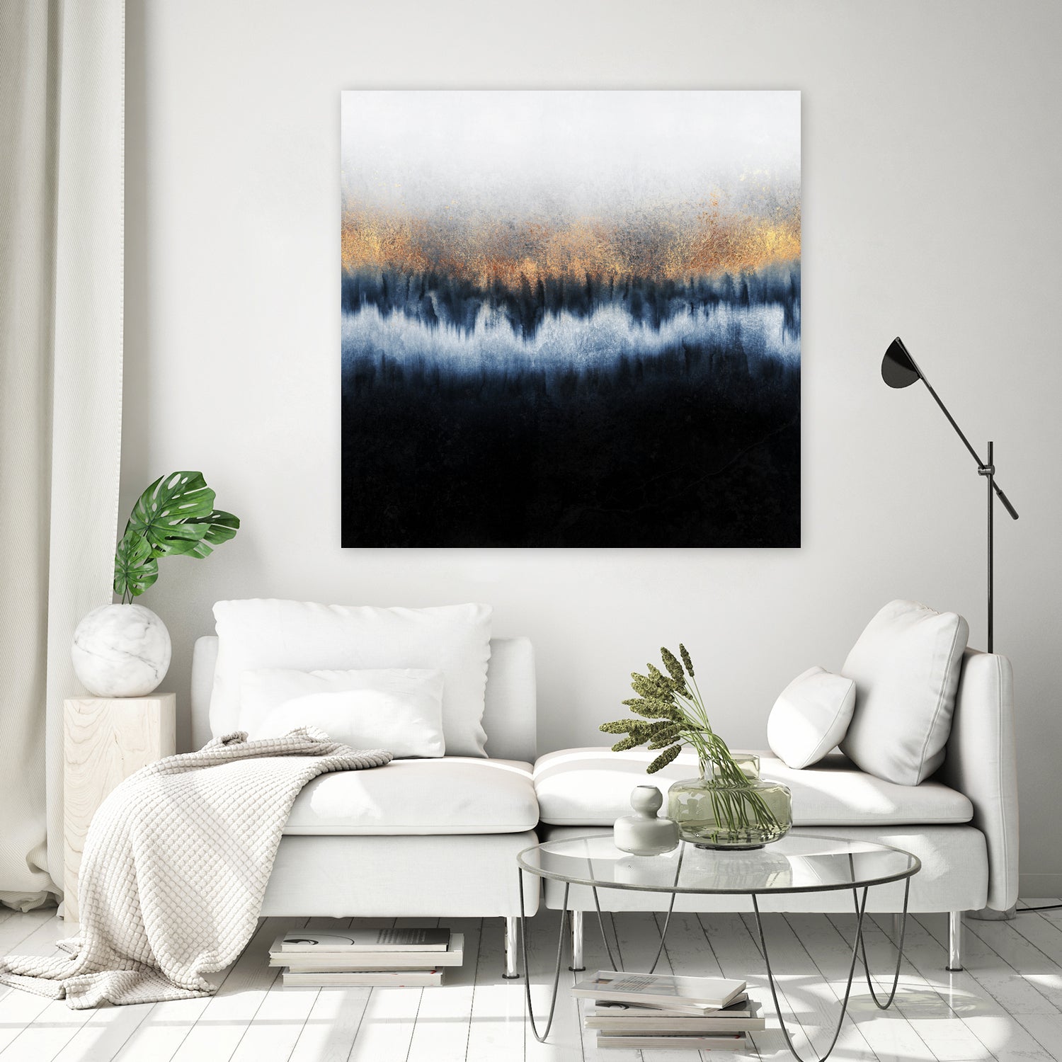 Golden Horizon by Elisabeth Fredriksson on GIANT ART - blue mixed media