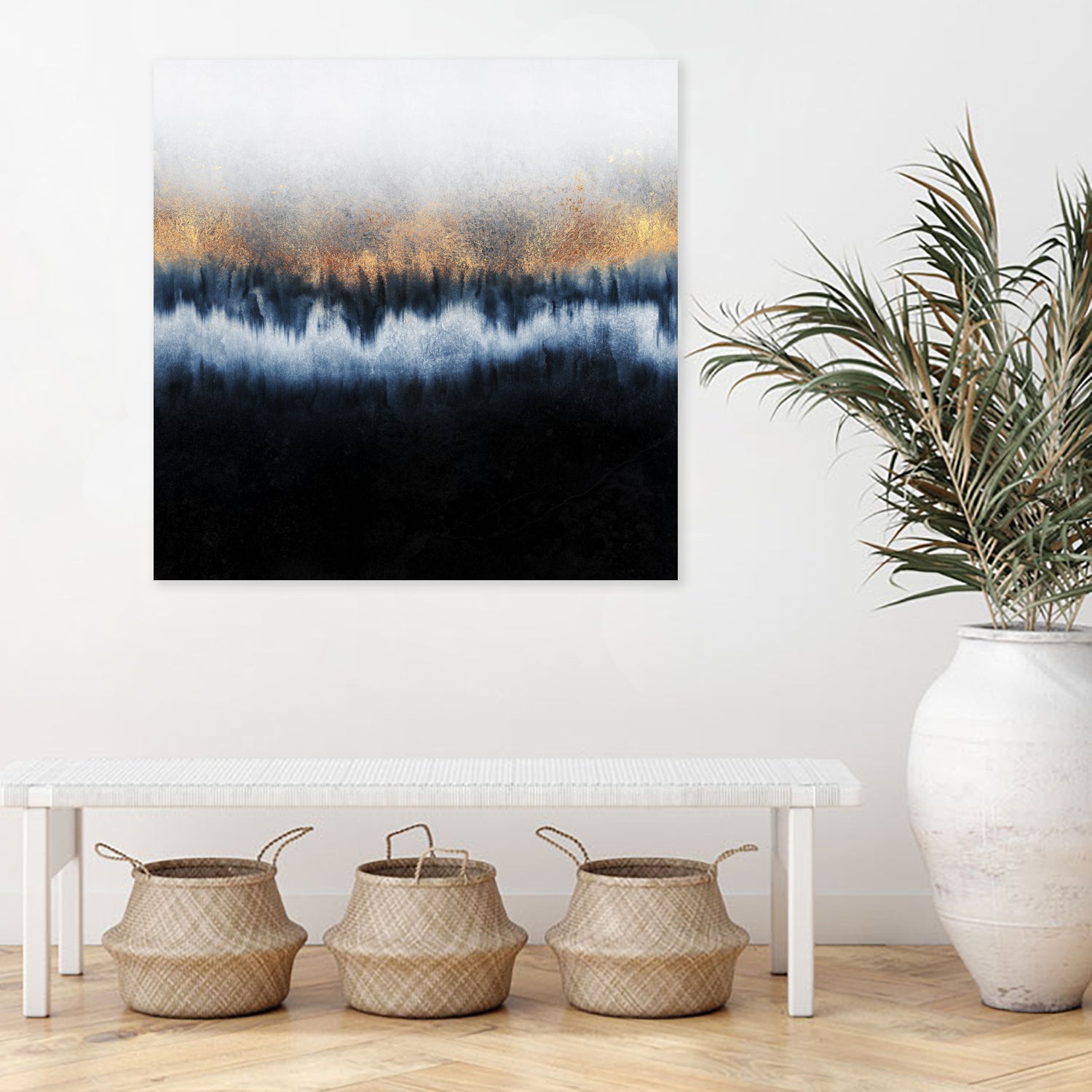 Golden Horizon by Elisabeth Fredriksson on GIANT ART - blue mixed media