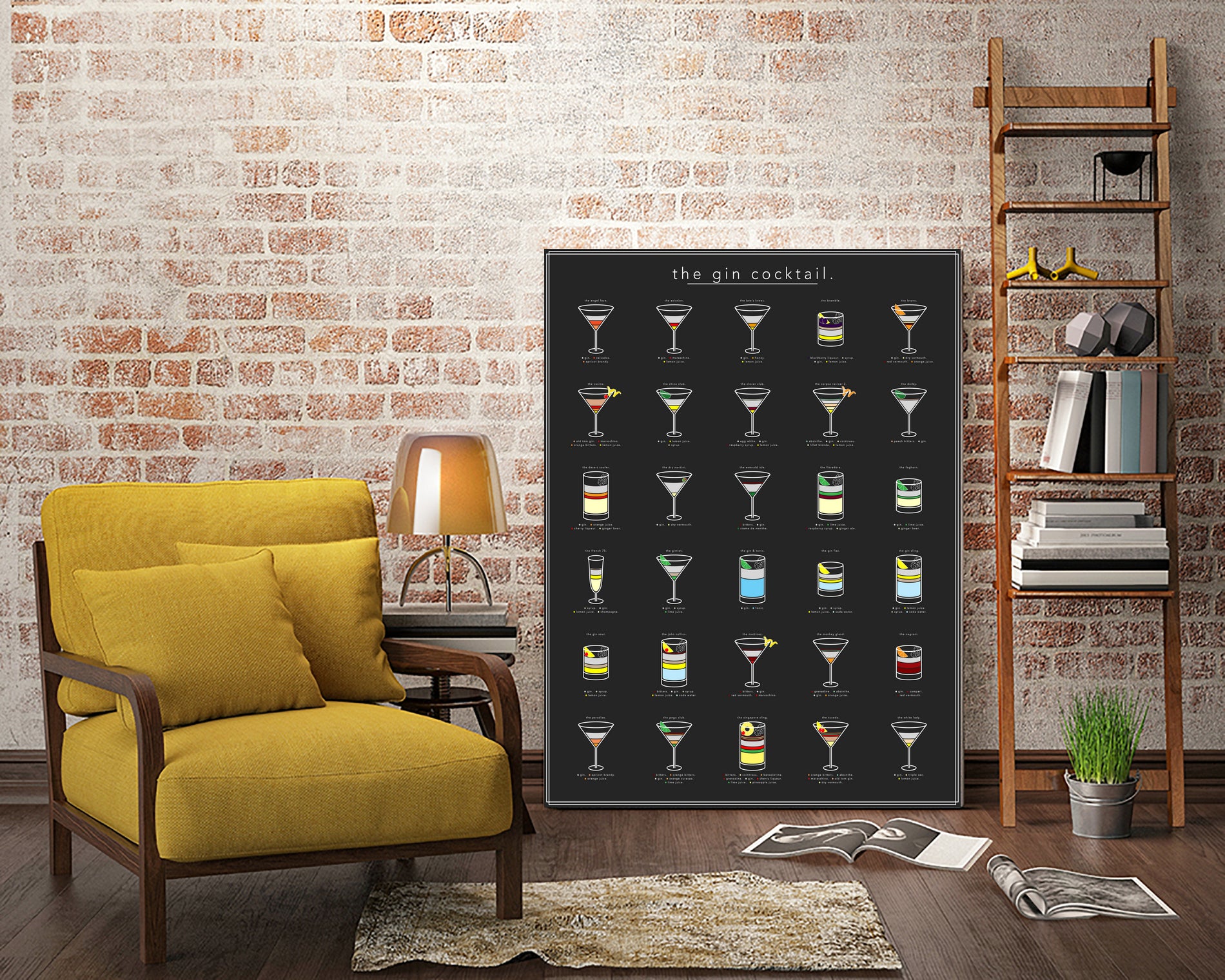 The Gin Cocktail by Finlay McNevin on GIANT ART - black typography