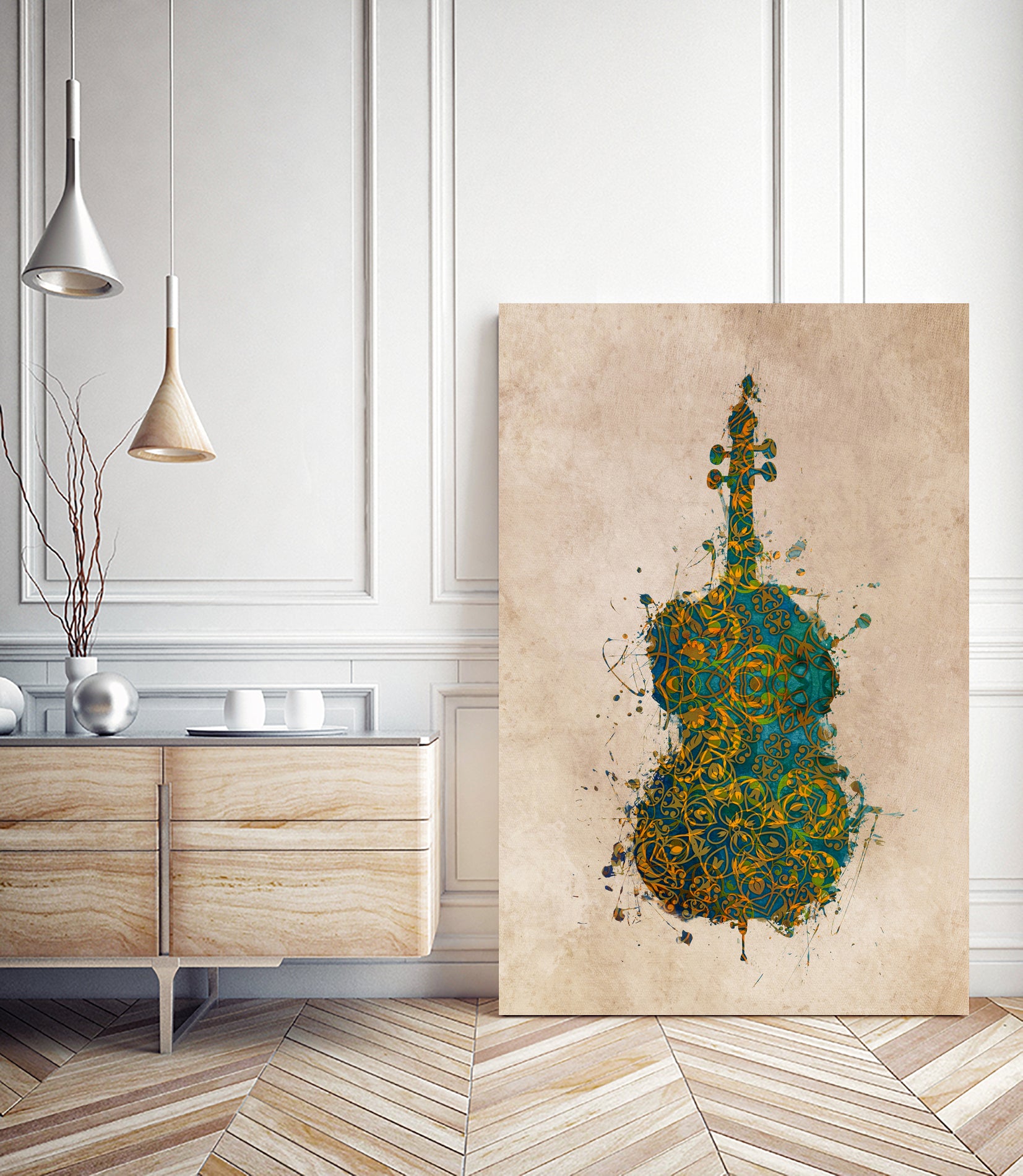 double bass 2 by Justyna Jaszke on GIANT ART - green digital painting