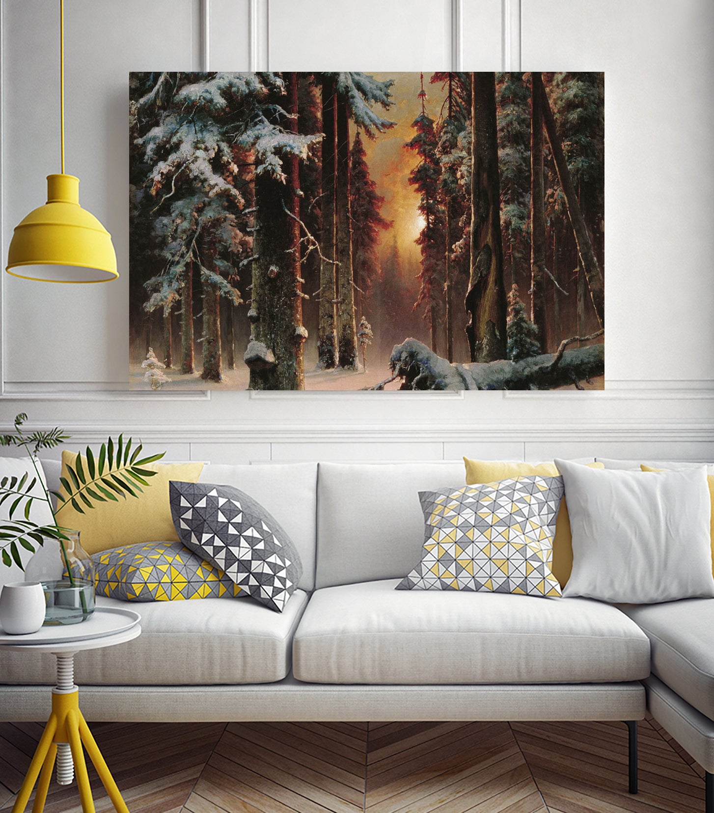 Sunset in the Frozen Winter Forest by Retno Asih Mustakimah on GIANT ART - black digital painting