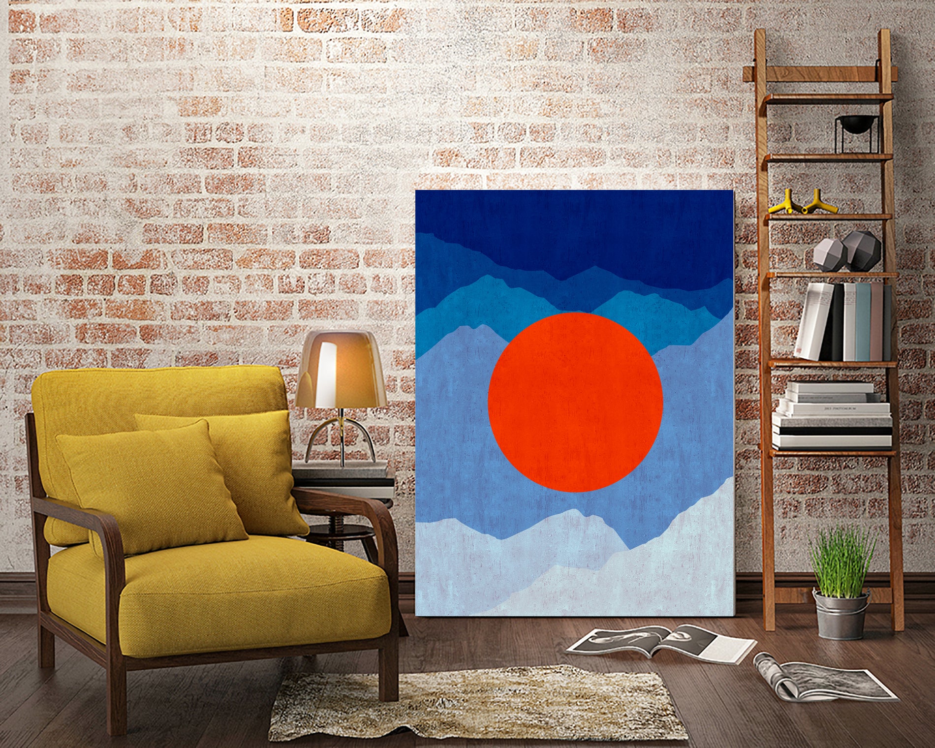 Minimalist landscape II by Vitor Costa on GIANT ART - blue digital painting