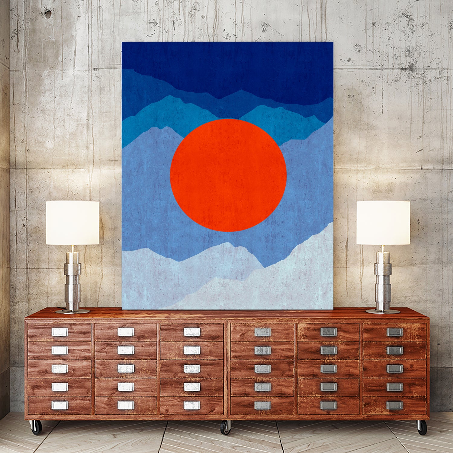 Minimalist landscape II by Vitor Costa on GIANT ART - blue digital painting
