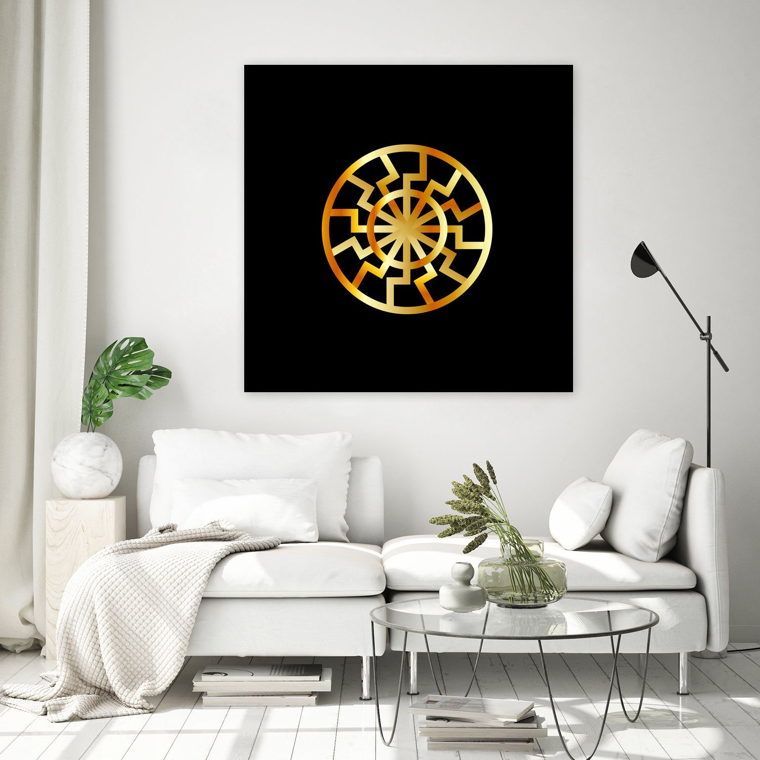 Black Sun symbol in gold- Schwarze Sonne by Shawlin Mohd on GIANT ART - brown digital drawing