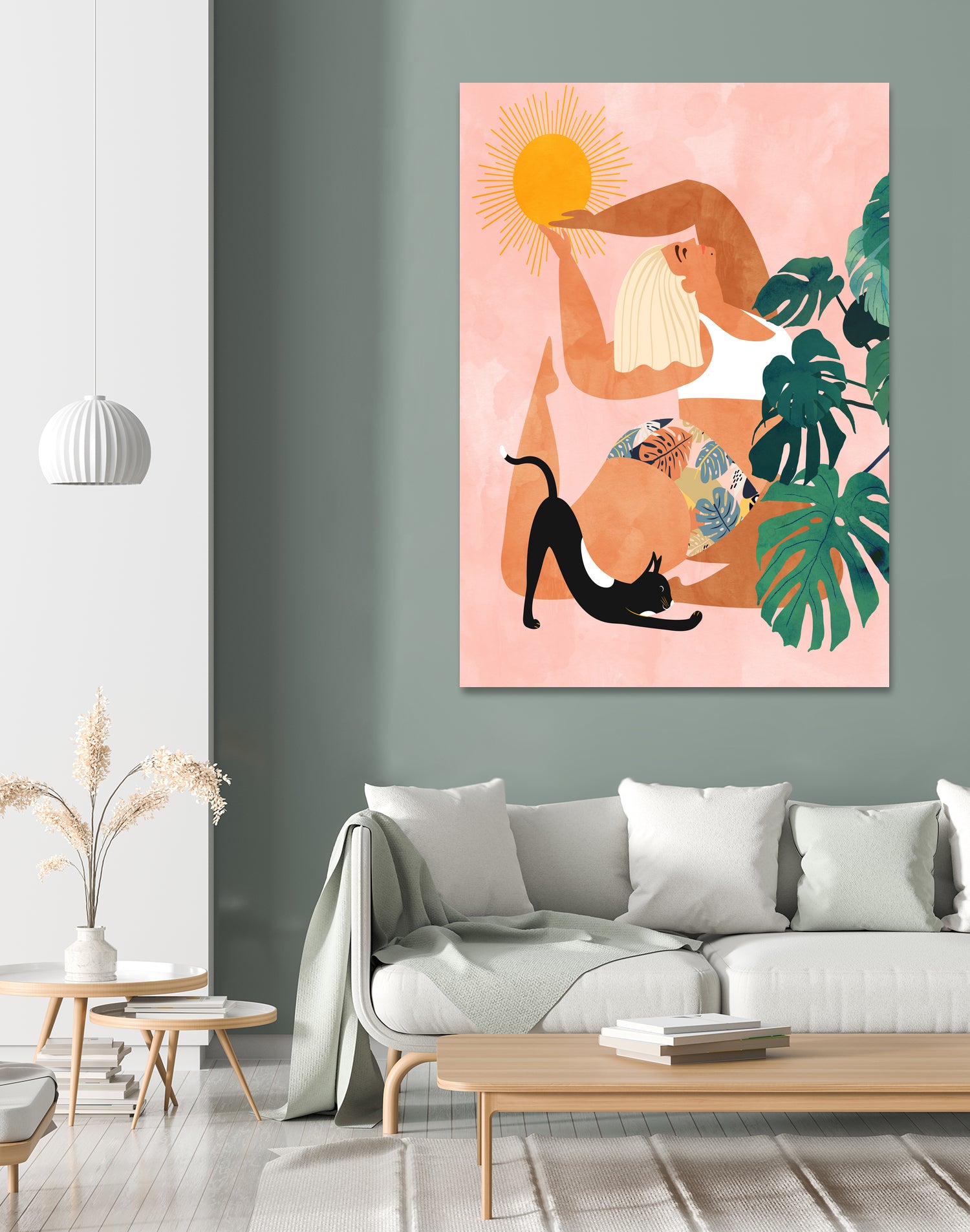 Tropical Yoga by Uma Gokhale on GIANT ART - orange digital painting