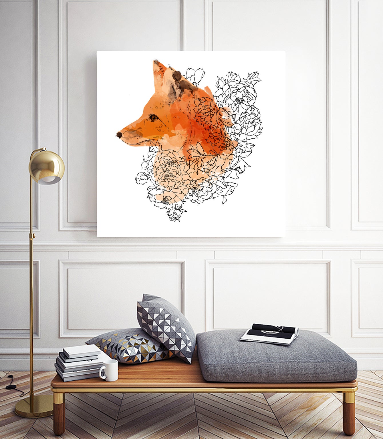Watercolor Fox by Greta Berlin on GIANT ART - orange digital drawing