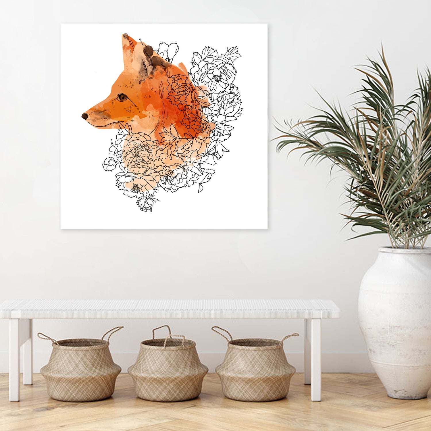 Watercolor Fox by Greta Berlin on GIANT ART - orange digital drawing