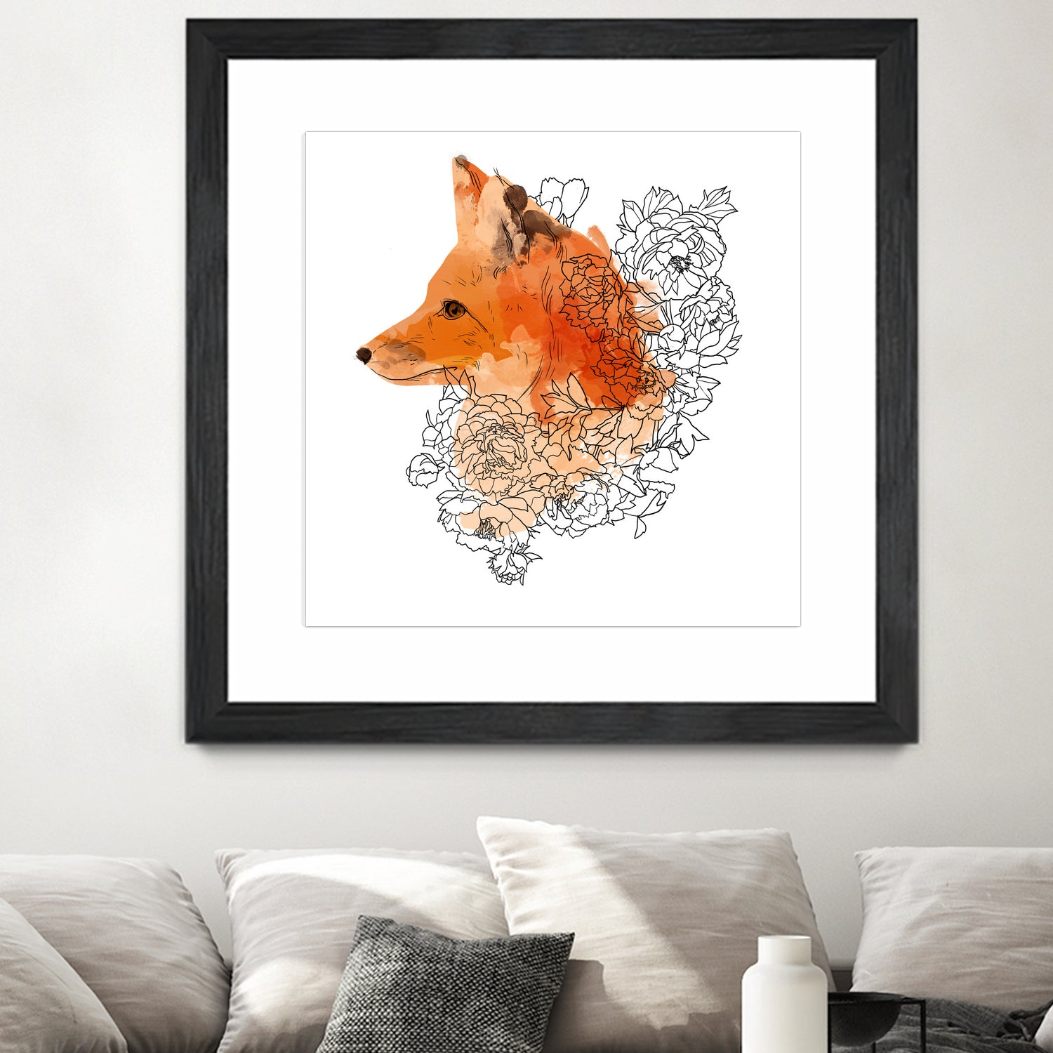 Watercolor Fox by Greta Berlin on GIANT ART - orange digital drawing
