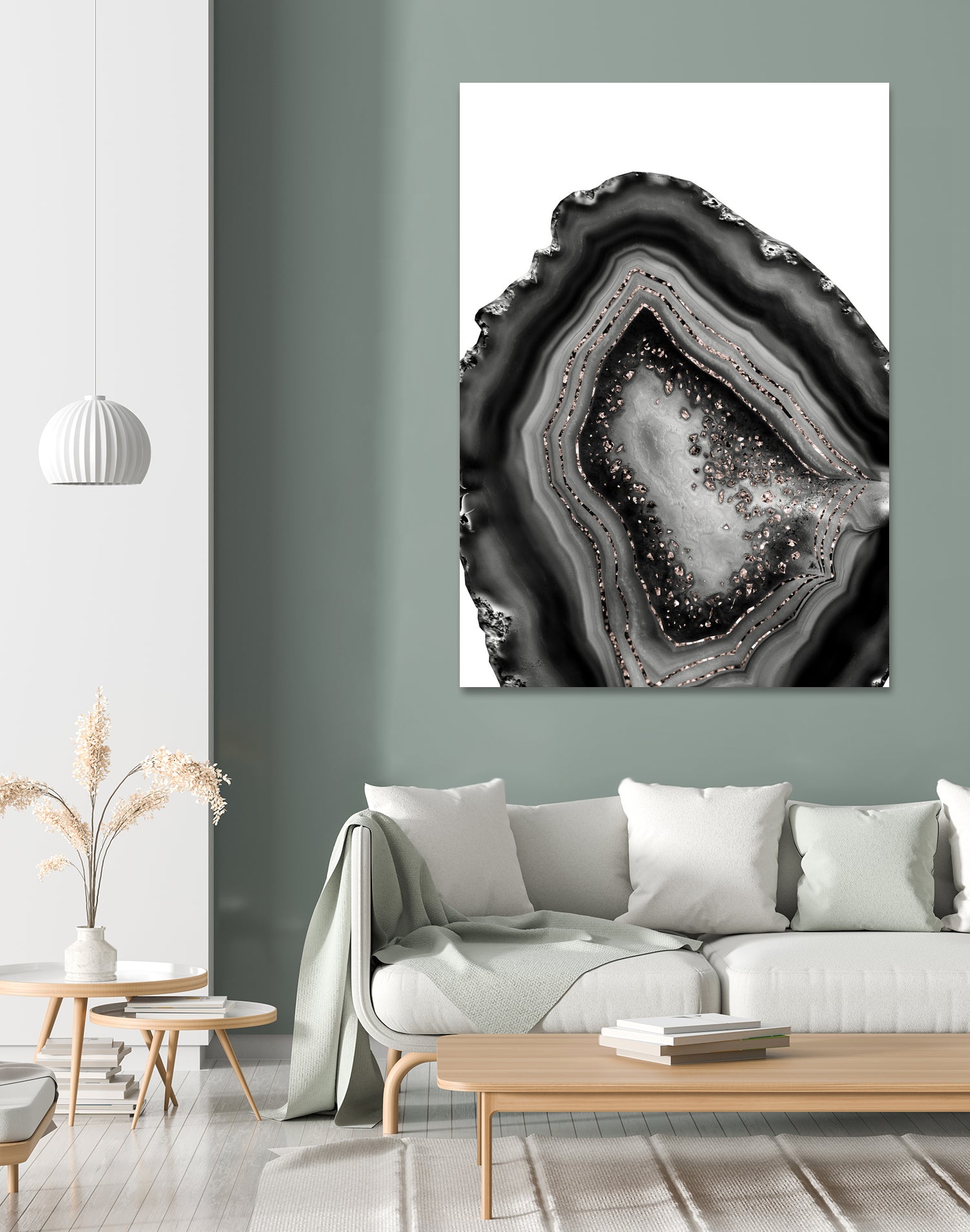 Agate Rose Gold Glitter Glam #5 #gem #decor #art by Anita & Bella Jantz on GIANT ART - gray photo illustration