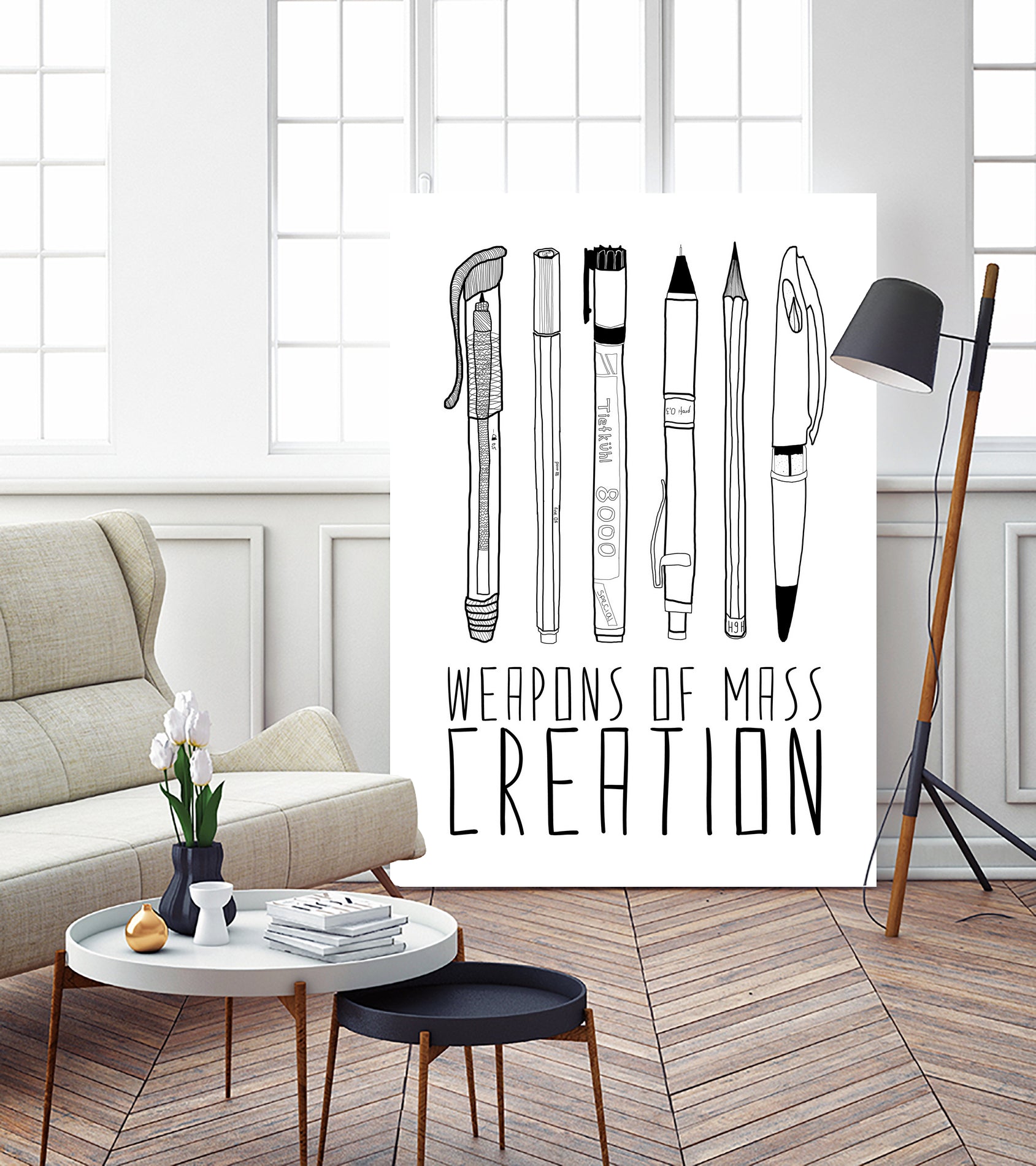 WEAPONS OF MASS CREATION by Bianca Green on GIANT ART - black typography