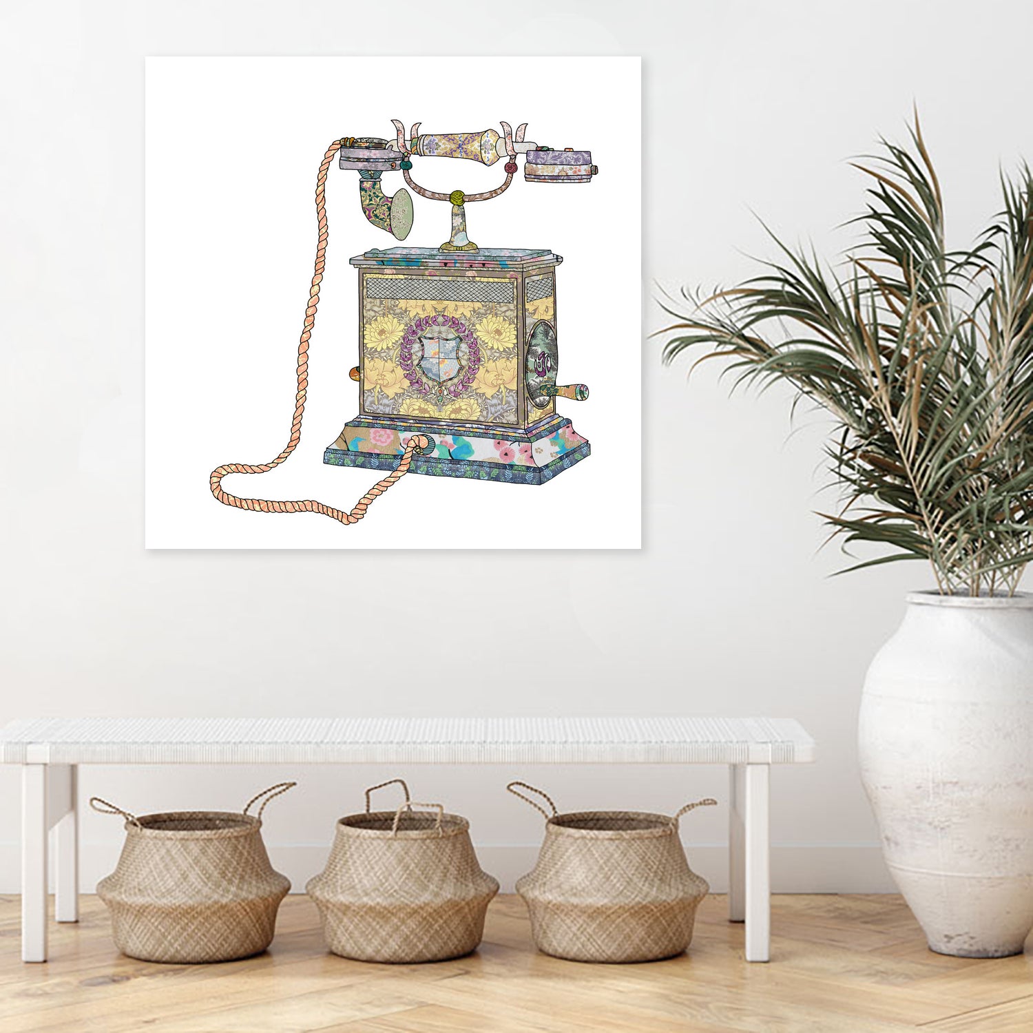 Waiting For Your Call Since 1896 by Bianca Green on GIANT ART - yellow digital drawing