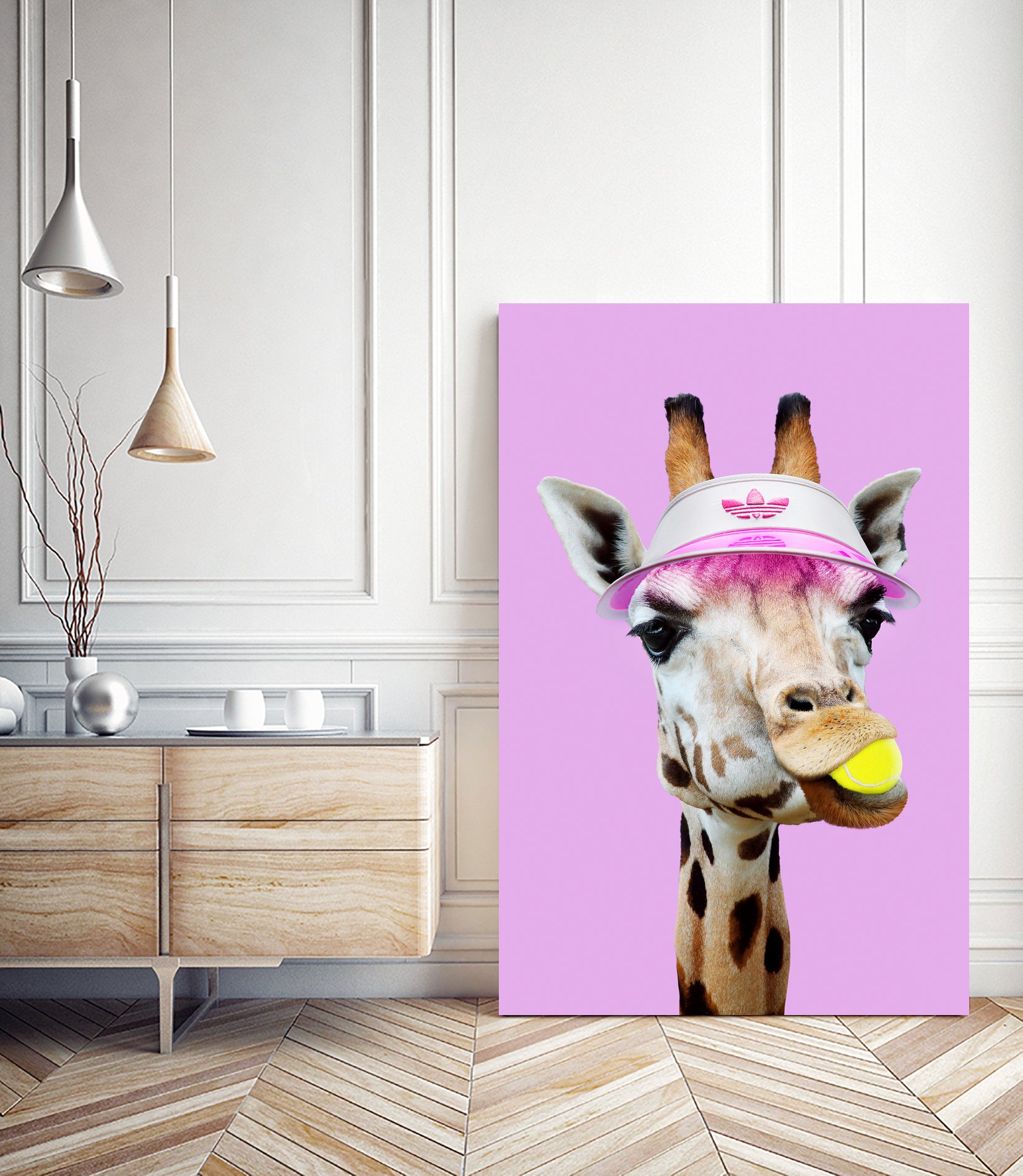 TENNIS GIRAFFE by Jonas Loose on GIANT ART - fuchsia photo manipulation