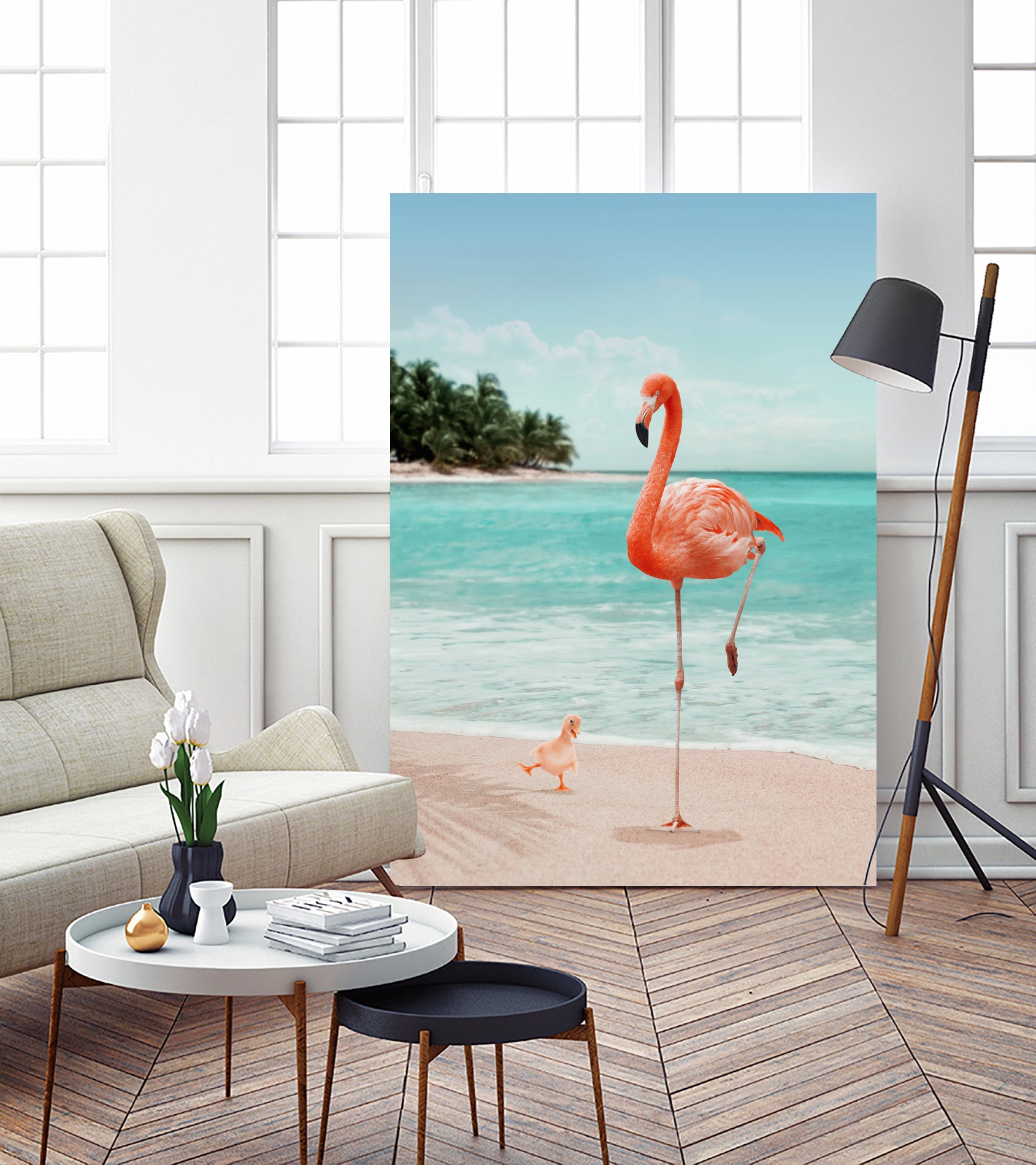 WANNABE FLAMINGO by Jonas Loose on GIANT ART - blue photo manipulation