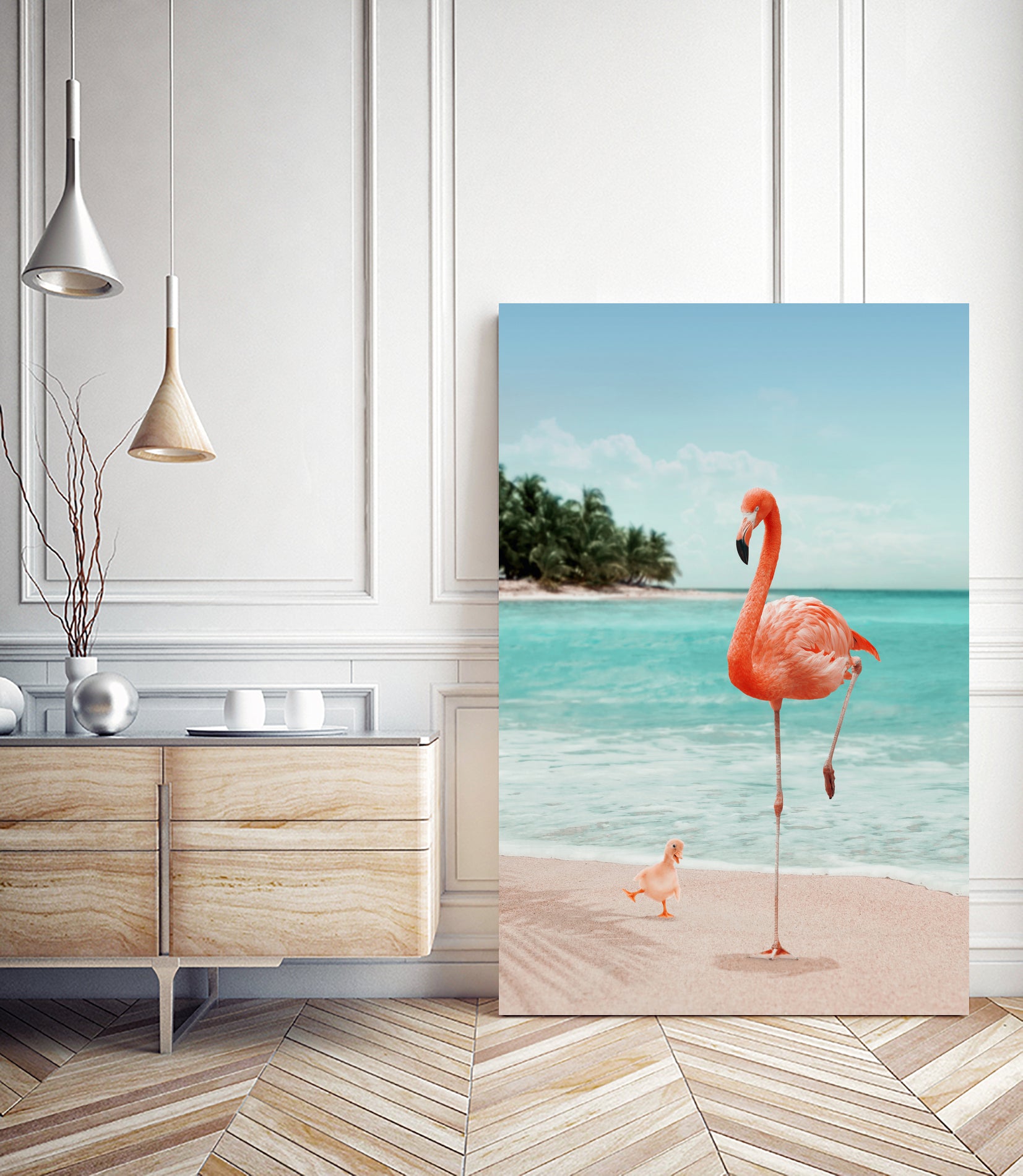WANNABE FLAMINGO by Jonas Loose on GIANT ART - blue photo manipulation