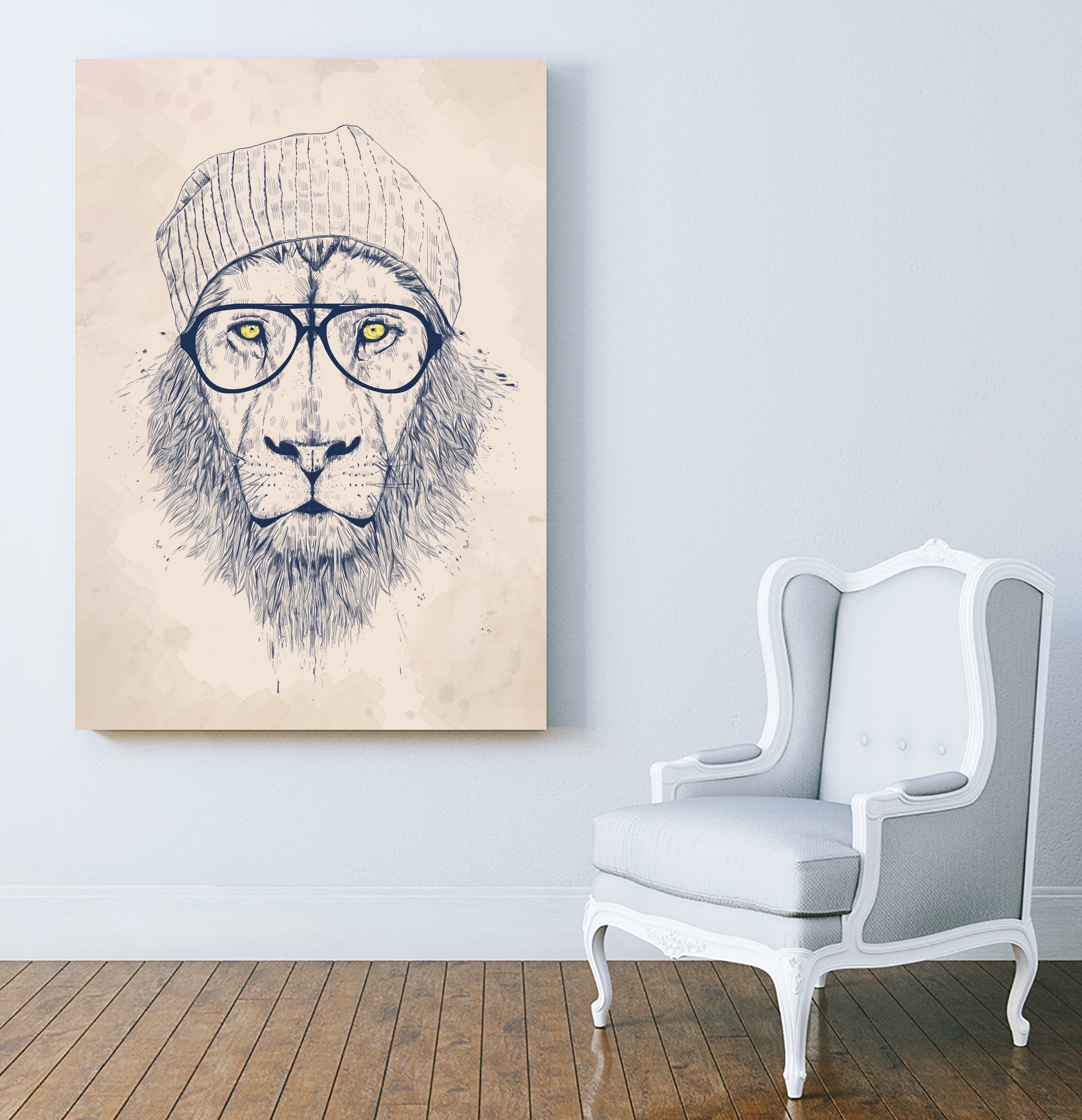 Cool lion by Solti Balázs on GIANT ART - brown digital painting