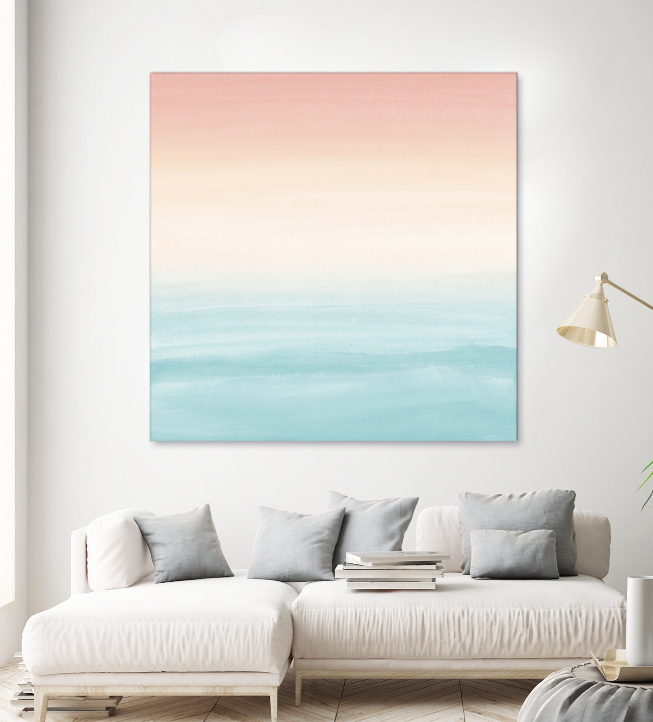 Touching Watercolor Abstract Beach Dream #3 #painting #decor by Anita & Bella Jantz on GIANT ART - orange digital painting