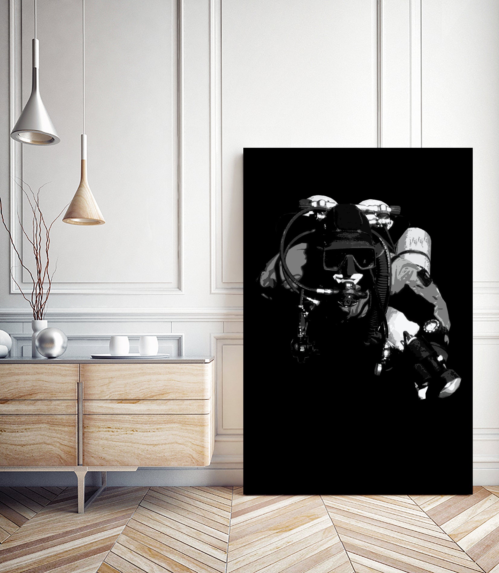 cave diver by Gerardo Aizpuru on GIANT ART - black photo manipulation