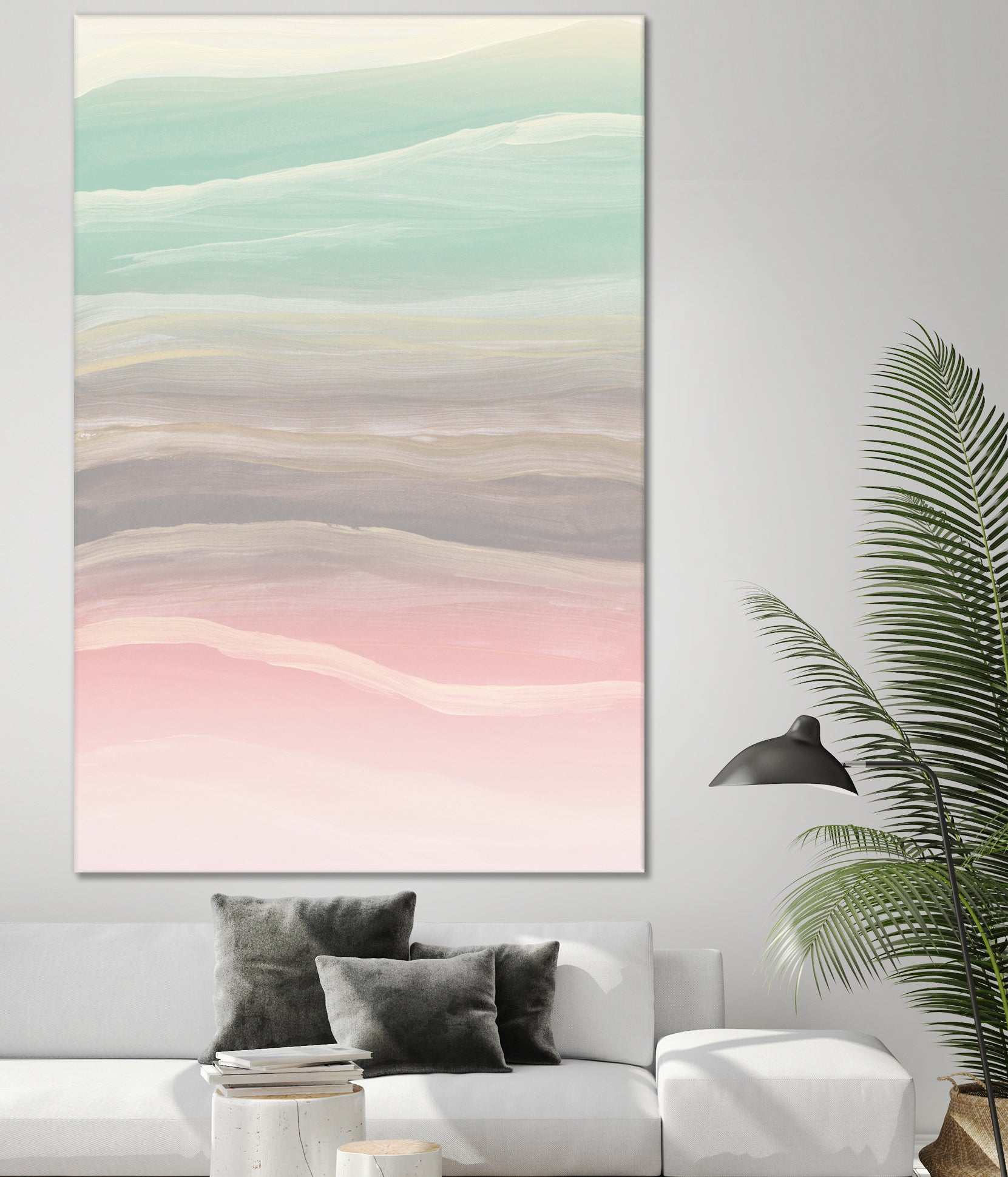 Pastel Watercolor Waves Abstract #1 #painting #decor #art by Anita & Bella Jantz on GIANT ART - pink digital painting