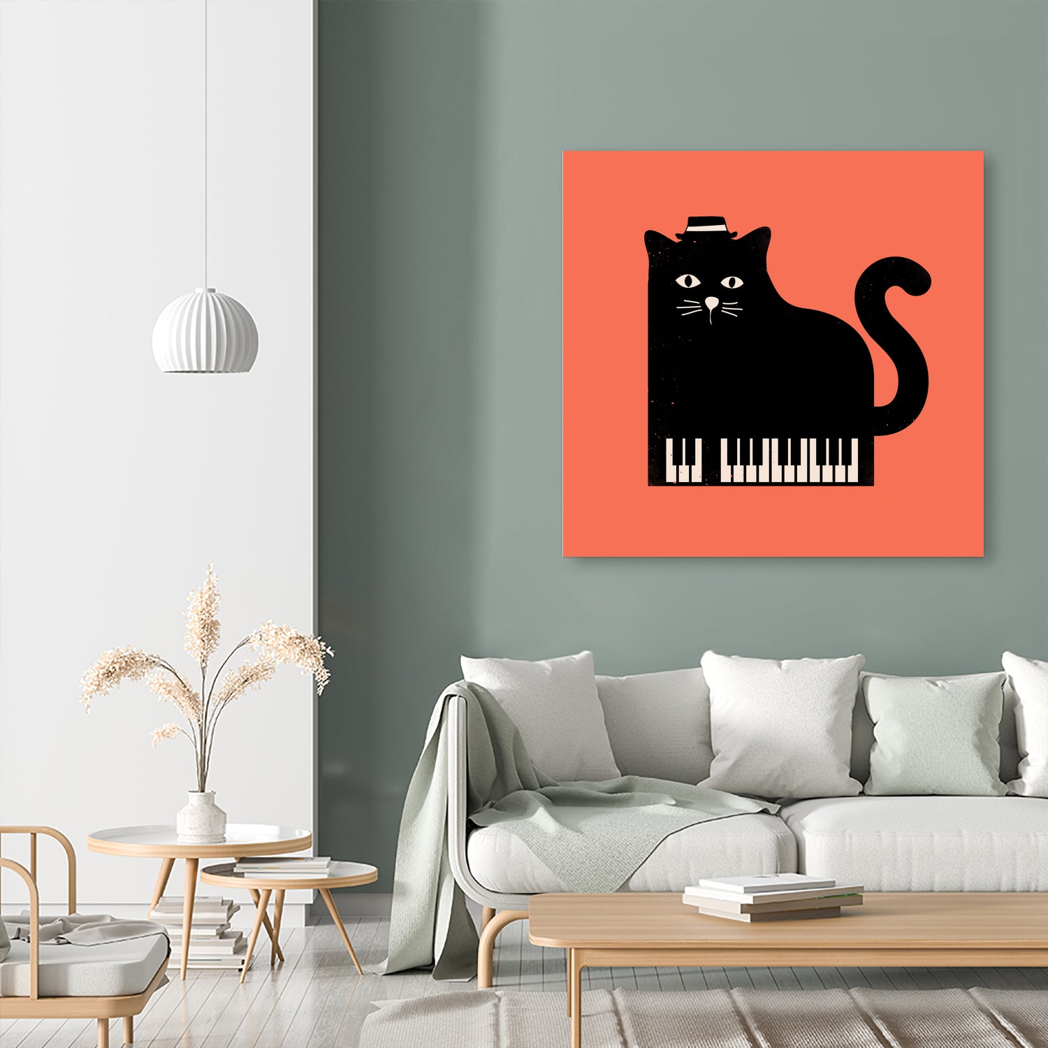 Cool Cat on Piano by Budi Satria Kompoi on GIANT ART - mixed media