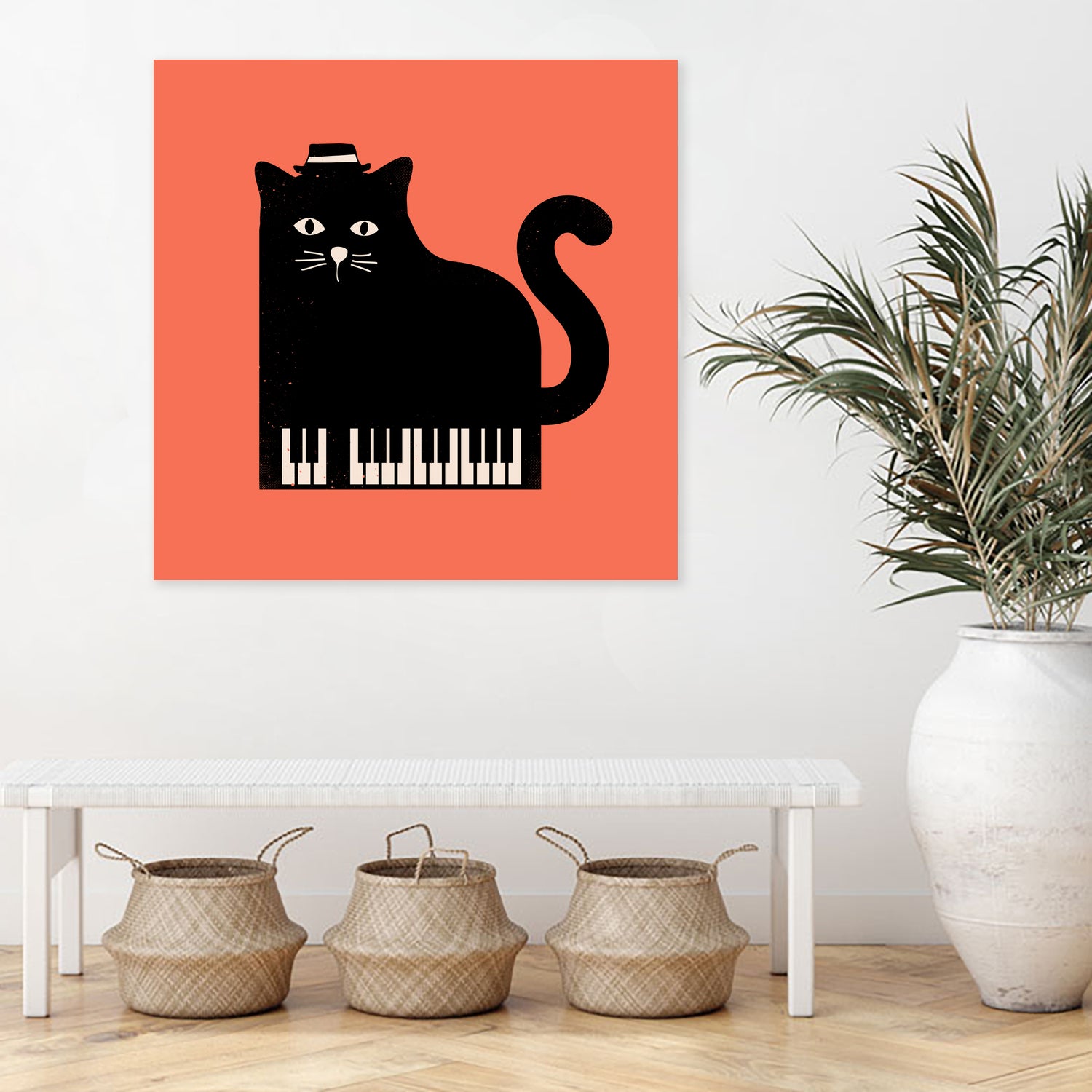 Cool Cat on Piano by Budi Satria Kompoi on GIANT ART - mixed media