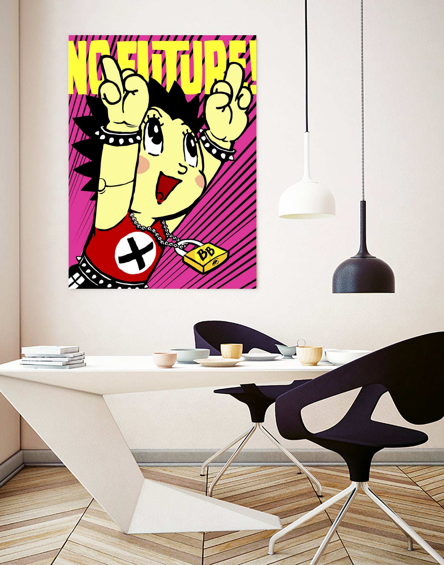 No Future by Bily Mariano da Luz on GIANT ART - pink vector illustration