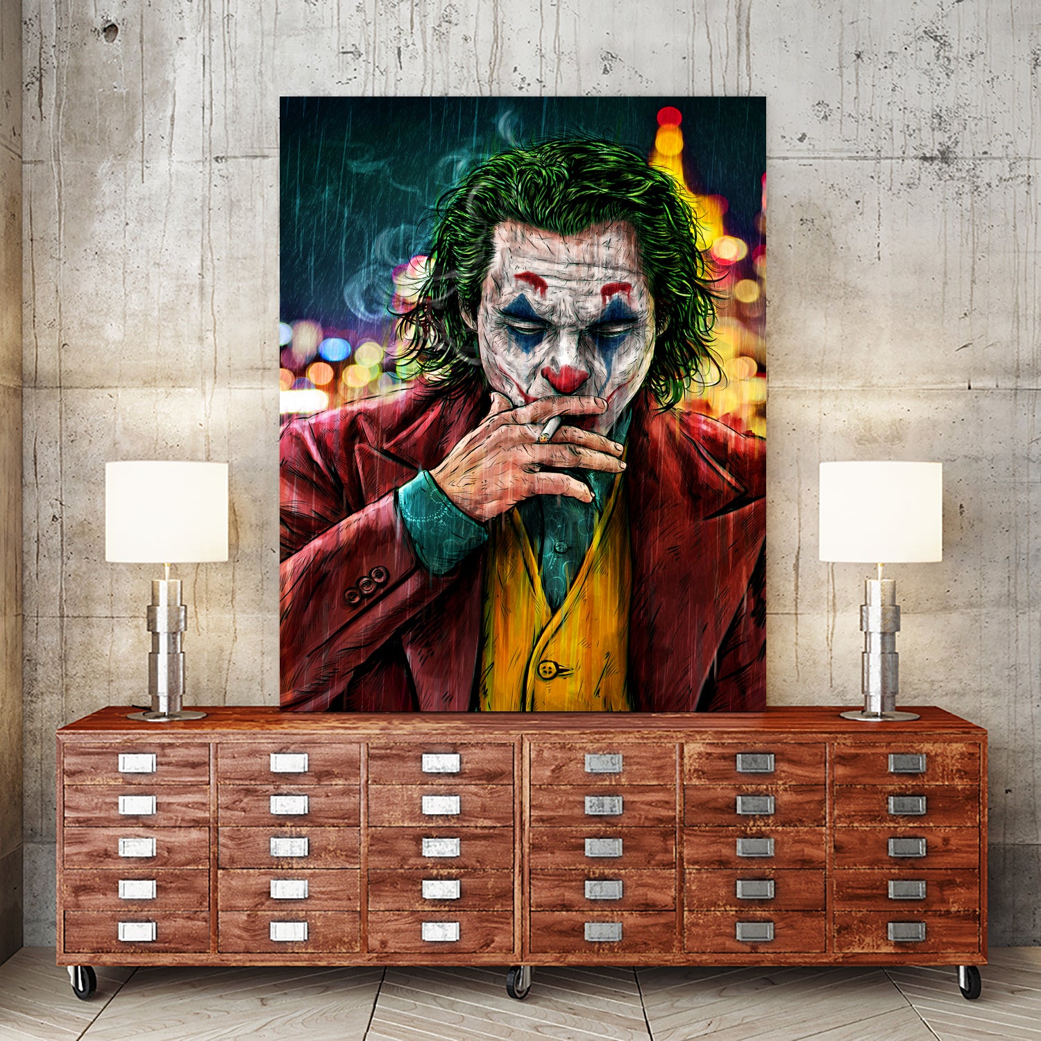 Smoking Joker Pt.1 by Arcadia Wiryawan on GIANT ART - red digital painting