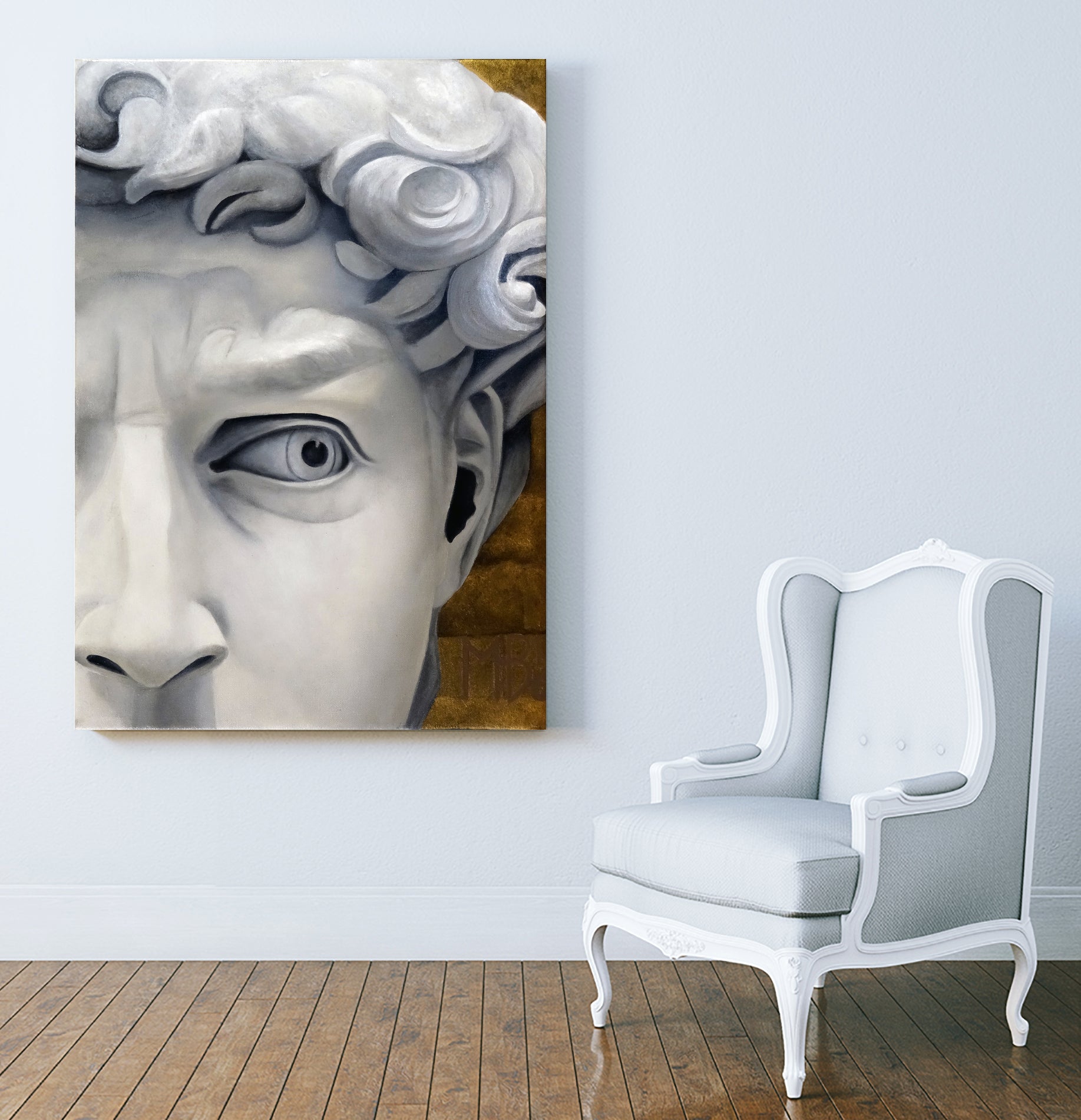 David by Matthew Holden Bates on GIANT ART - gray mixed media