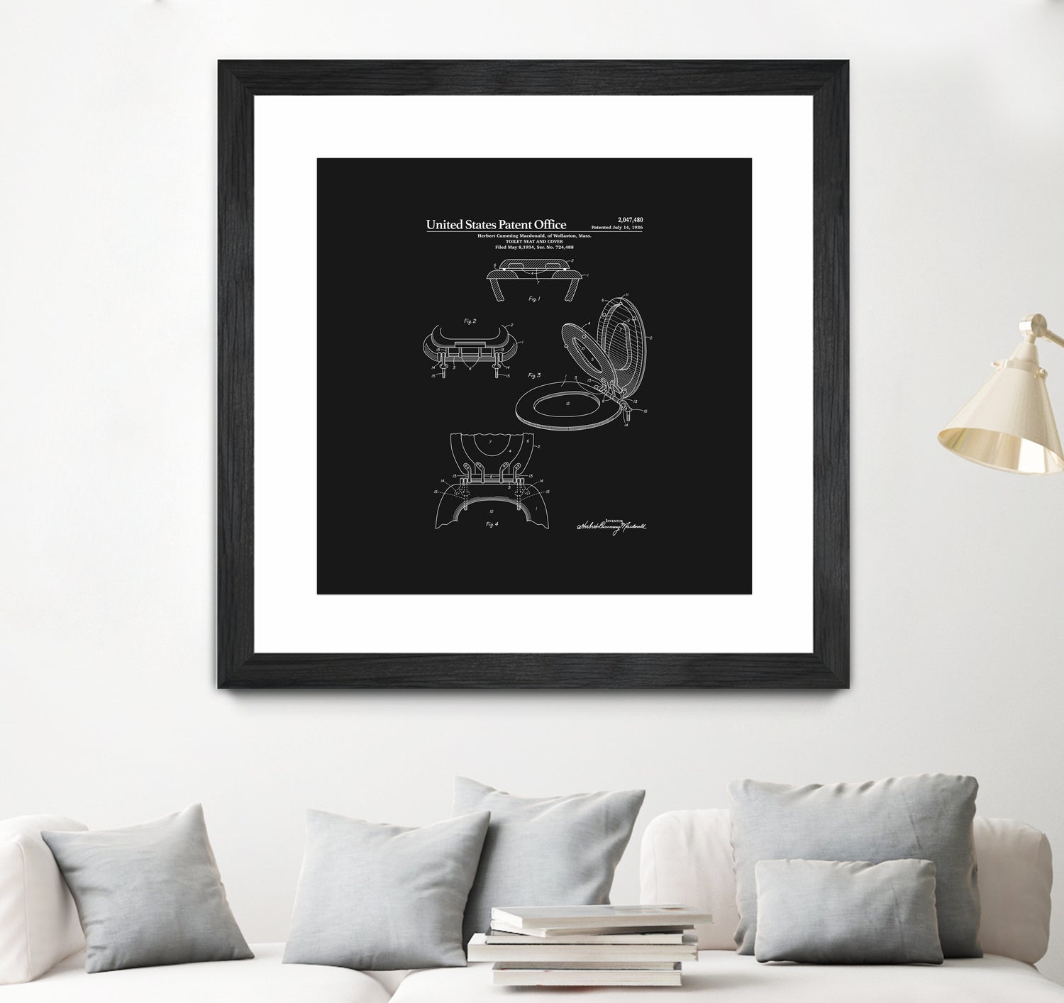 Toilet Seat and Cover Patent - Black by Finlay McNevin on GIANT ART - black typography