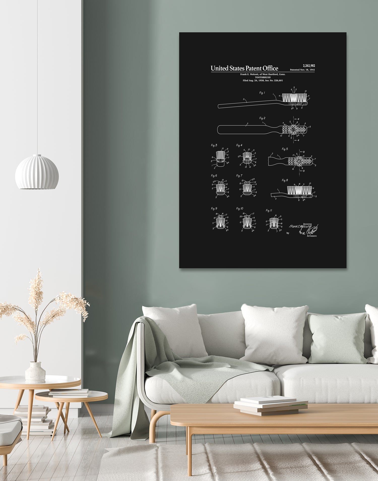 Toothbrush Patent - Black by Finlay McNevin on GIANT ART - black typography