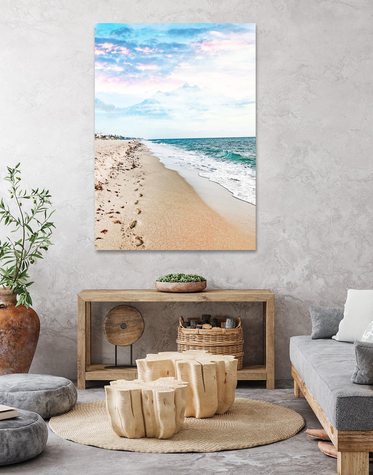 A Walk On The Beach by Uma Gokhale on GIANT ART - blue photo illustration