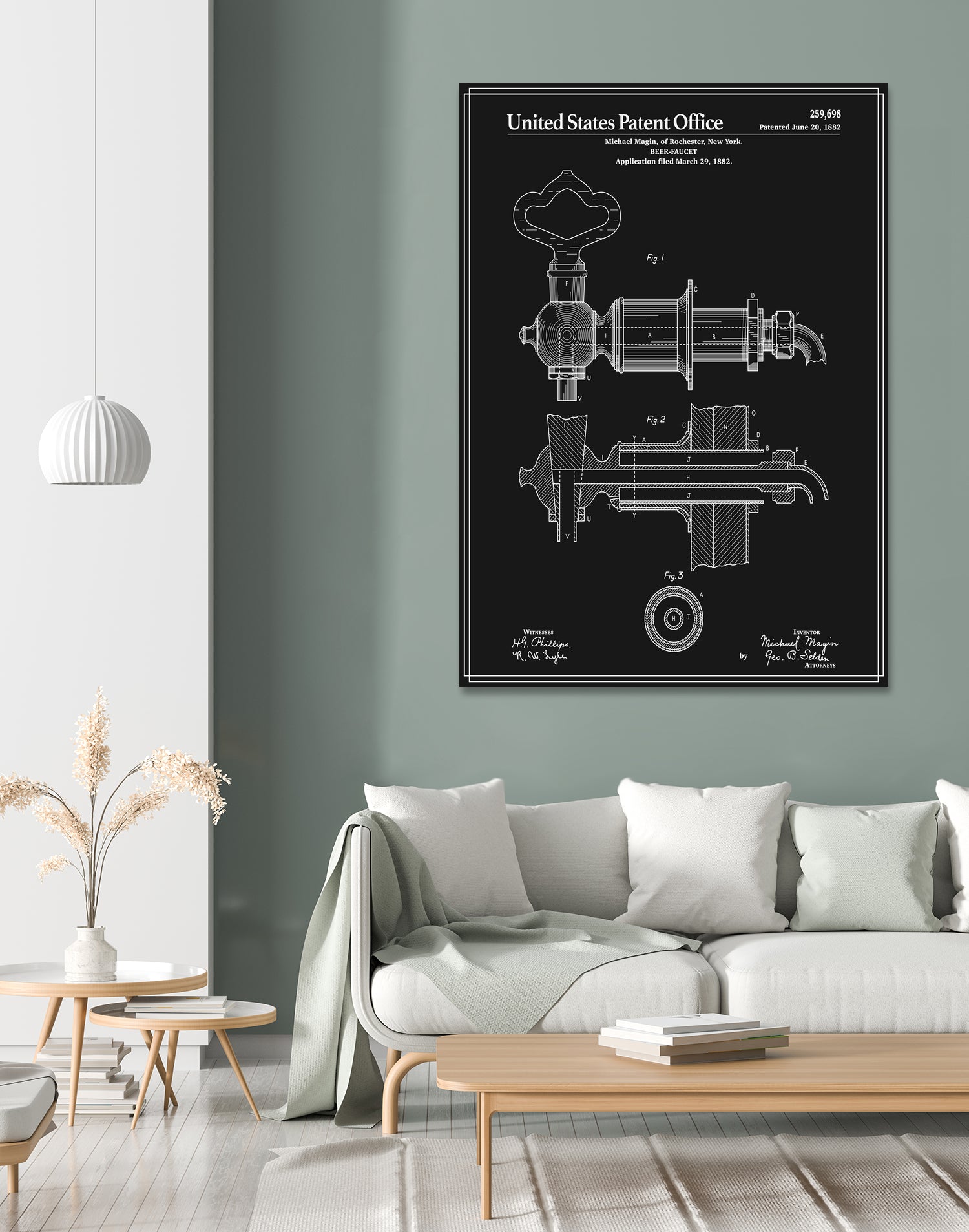 Beer Faucet Patent - Black by Finlay McNevin on GIANT ART - black typography