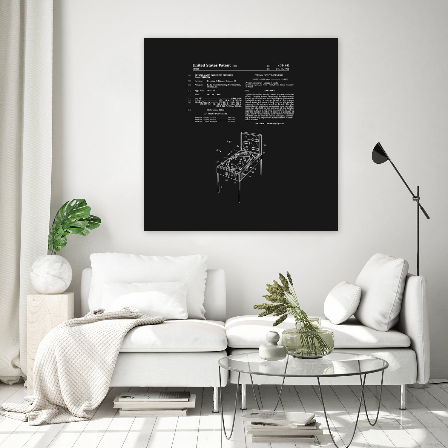 Pinball Machine Patent - Black by Finlay McNevin on GIANT ART - black typography