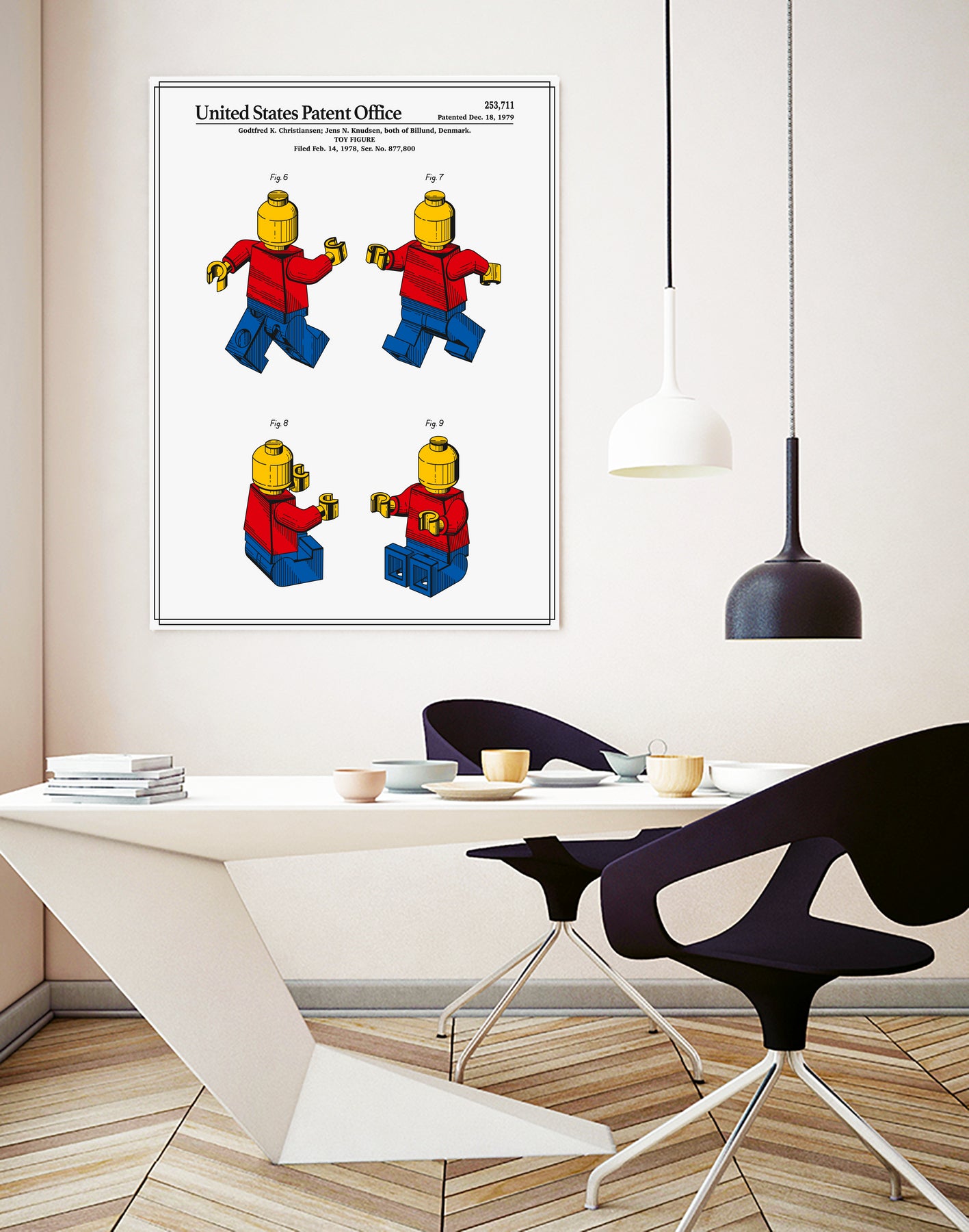 Toy Figure Patent v3 by Finlay McNevin on GIANT ART - white typography