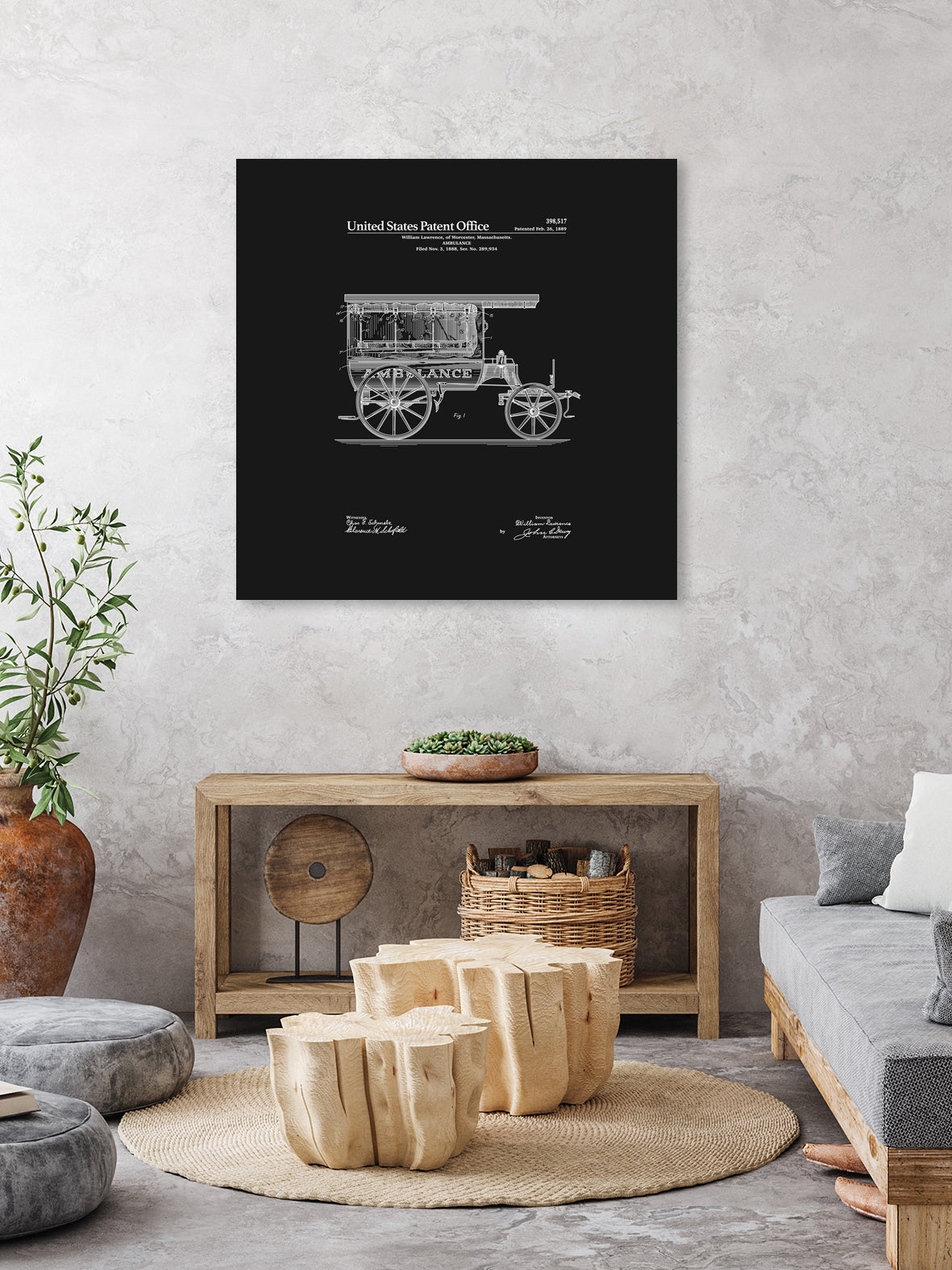 Ambulance Patent - Black by Finlay McNevin on GIANT ART - black typography