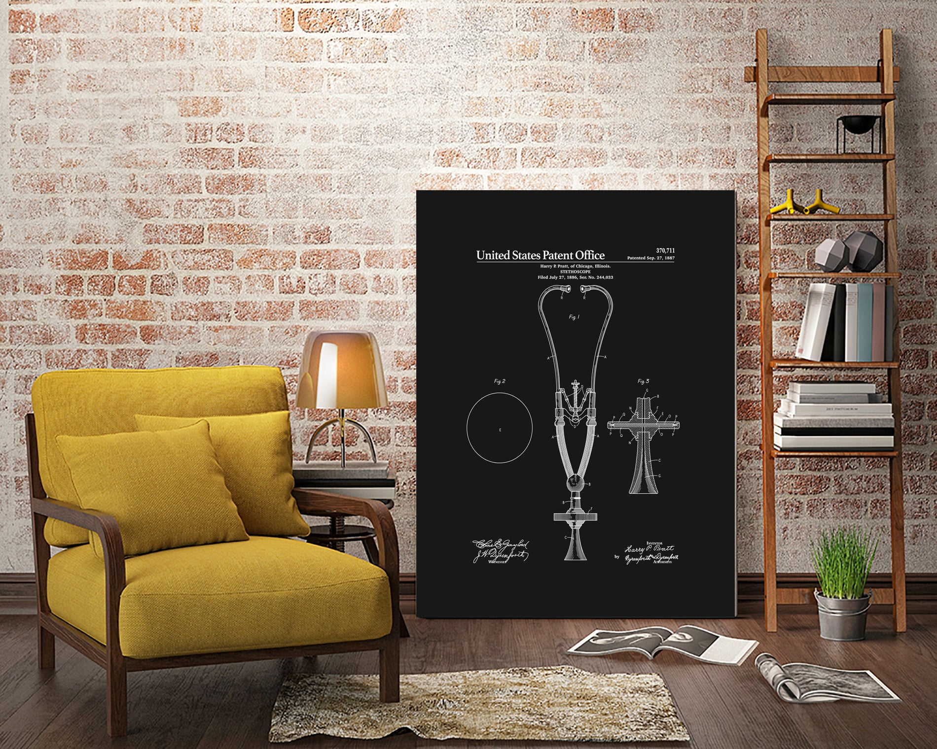 Stethoscope Patent - Black by Finlay McNevin on GIANT ART - black typography