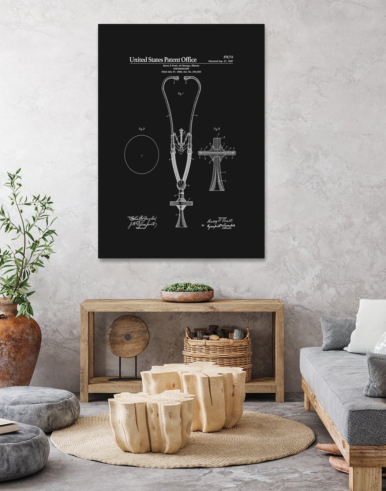 Stethoscope Patent - Black by Finlay McNevin on GIANT ART - black typography