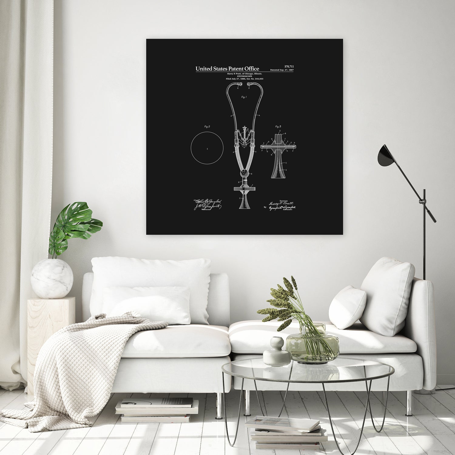 Stethoscope Patent - Black by Finlay McNevin on GIANT ART - black typography