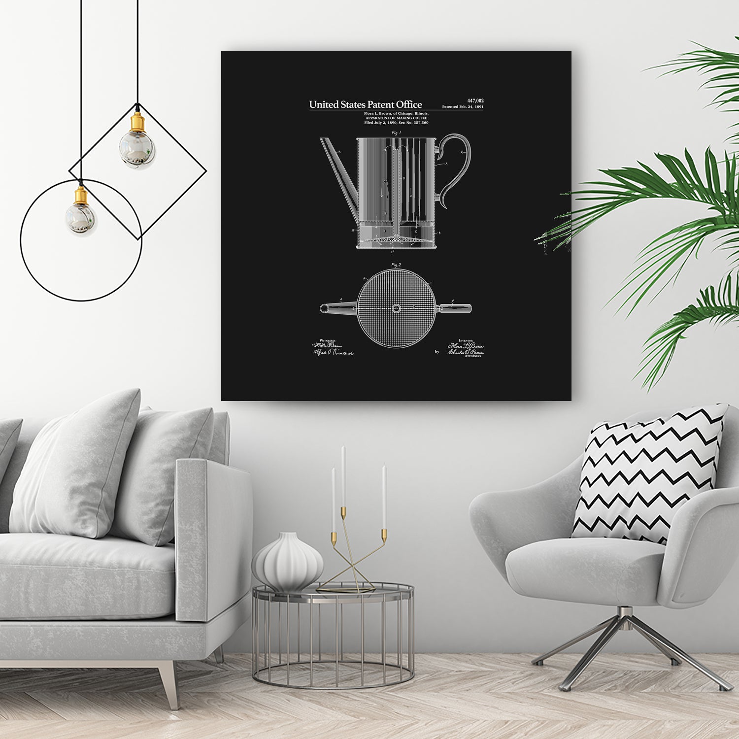 Coffee Press Patent - Black by Finlay McNevin on GIANT ART - black typography